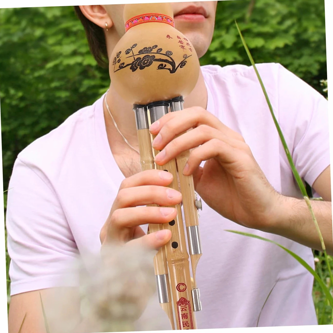 PRETYZOOM Hulusi Strumento Musicale Etnico Cinese in Zucca e Bambù Chiave Do per Principianti e Amanti della Musica Esecuzione a Tre Toni Naturalmente Realizzato Stili multipli