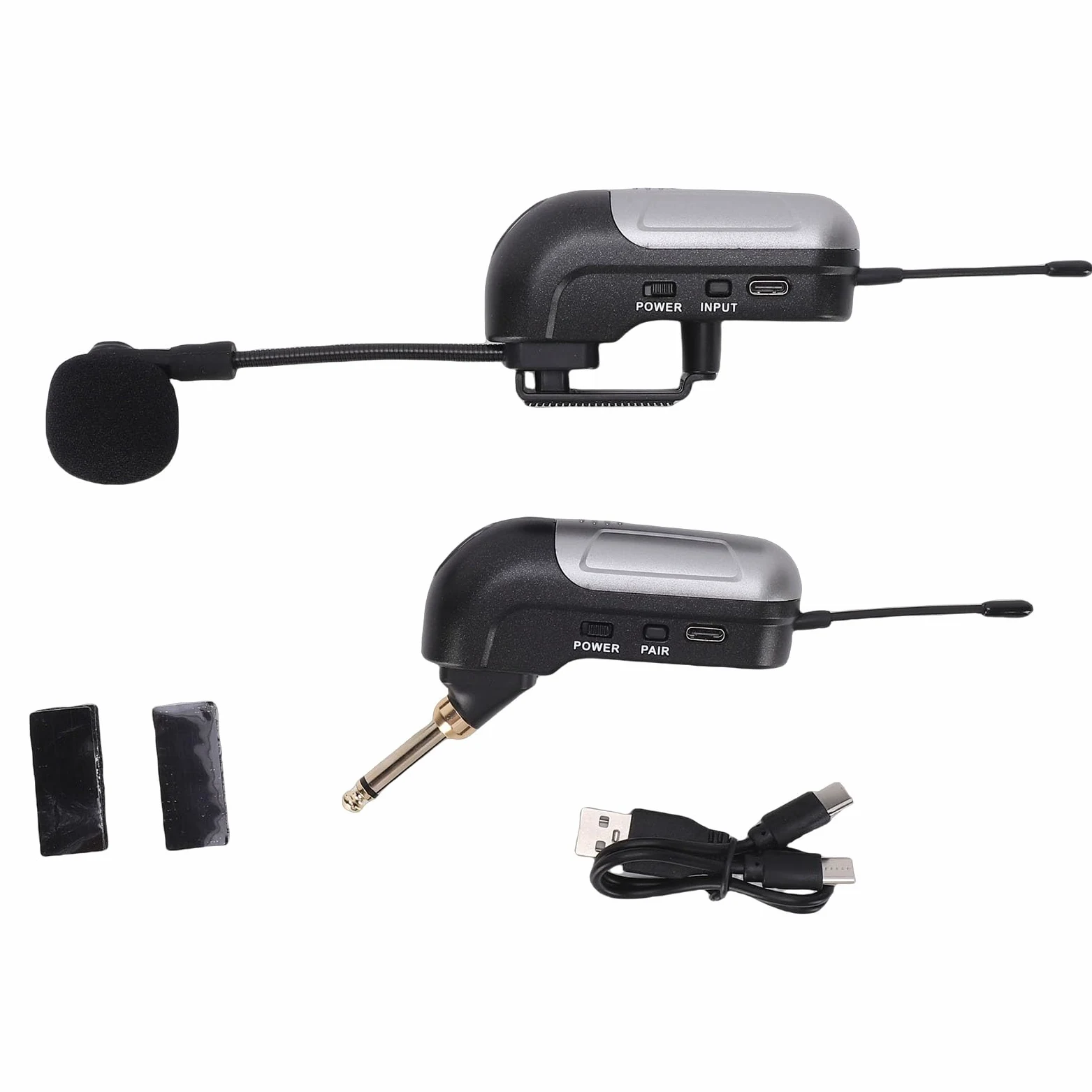 Microfono Wireless per Fisarmonica UHF, Microfono per Prelievo di Strumenti con Ricevitore, Portata di 30 M, Durata della Batteria di 6 Ore