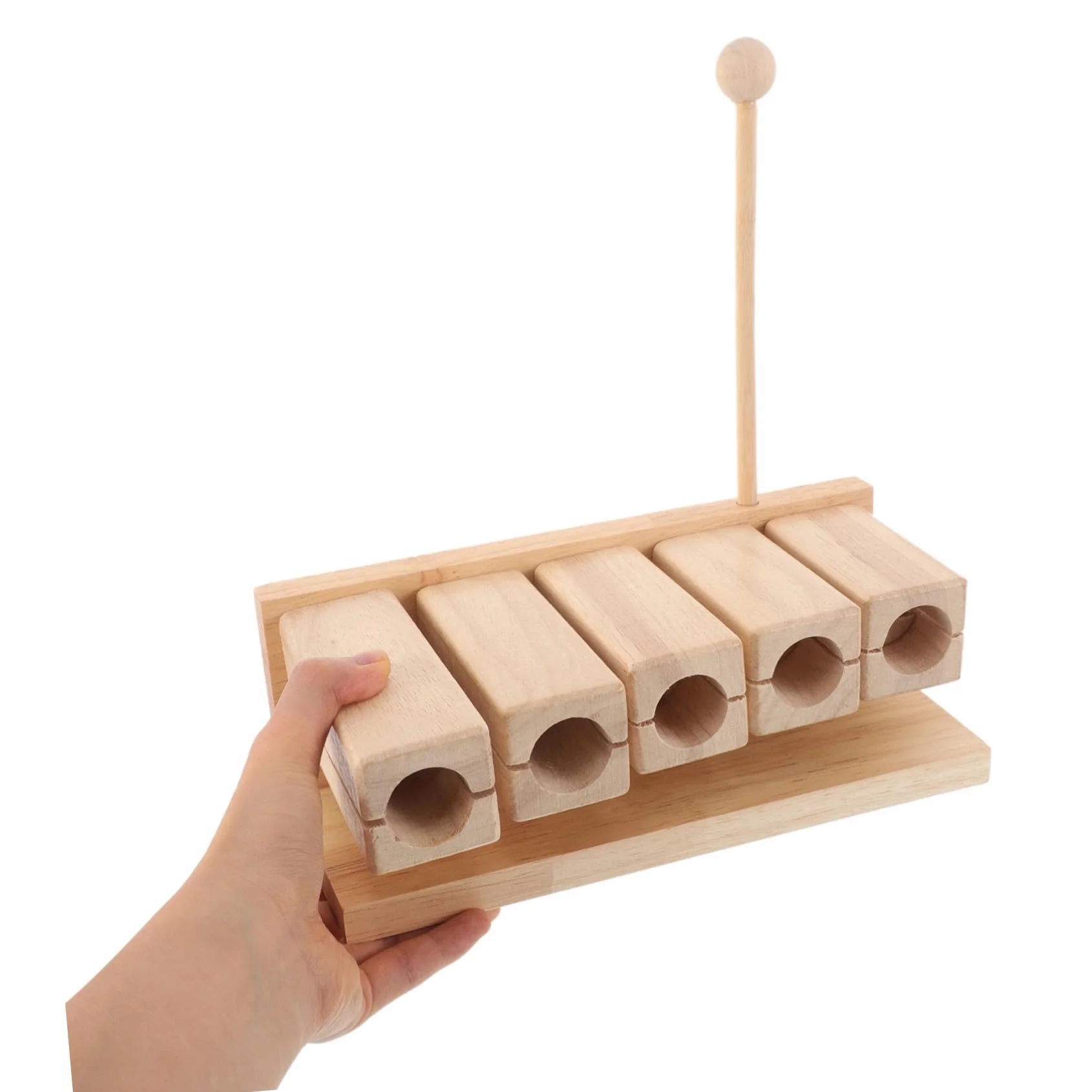 Strumento Orff Blocco Ritmico Musicale in Legno con Design Pentatonico a 5 Toni, Impugnatura Ergonomica e Martelletto per Ragazzo Ragazza in Corsi di Musica