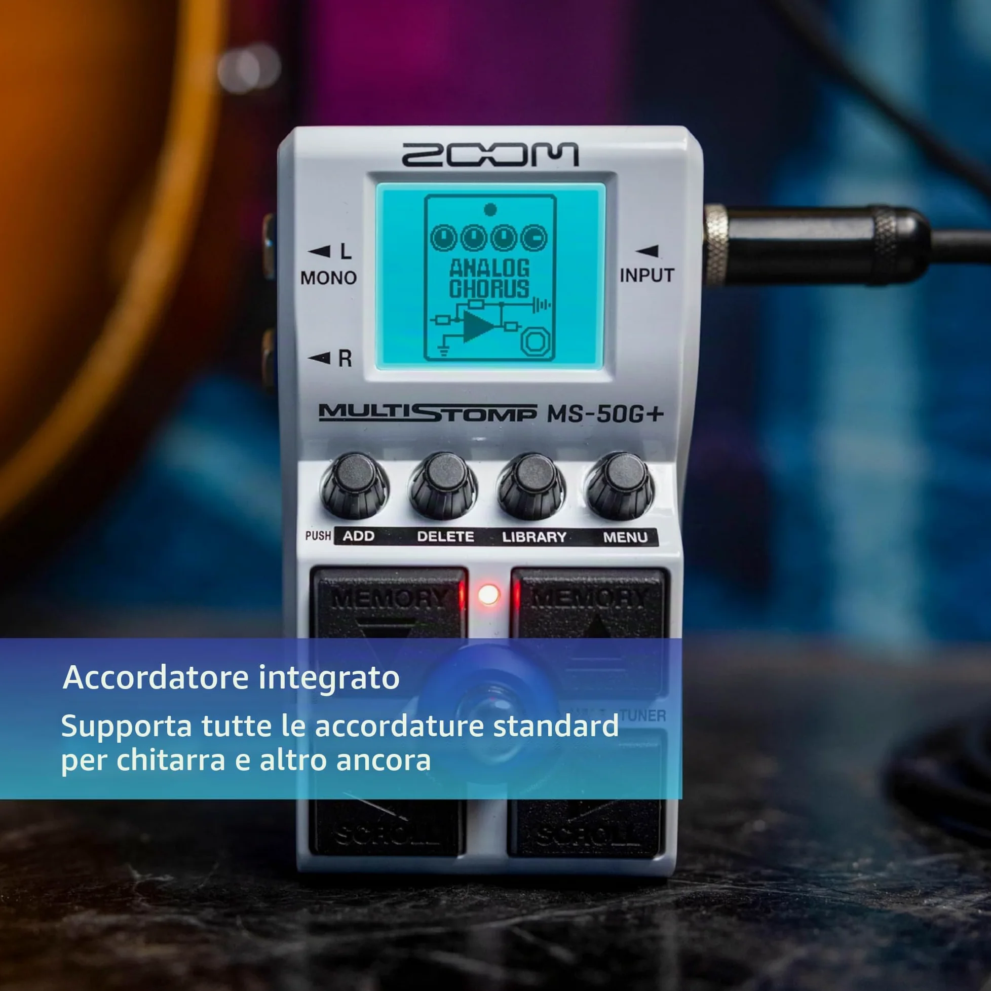 Zoom - MS-50G+ - Pedale Effetti Chitarra, Pedale Singolo, 100 effetti, Uscite Stereo, Accordatore, Dotato di Drive, Modulazioni, Ritardi, Riverberi, Compressori e altro ancora