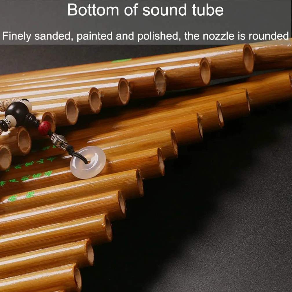 Flauto di Pan Professionale Flauto di Pan A Canne 15-22 per Esecuzioni Professionali, Pan Flute Dritto di bambù Amaro, Strumento Musicale Tradizionale Cinese (Color : 15 Tubes, Size : G Key)