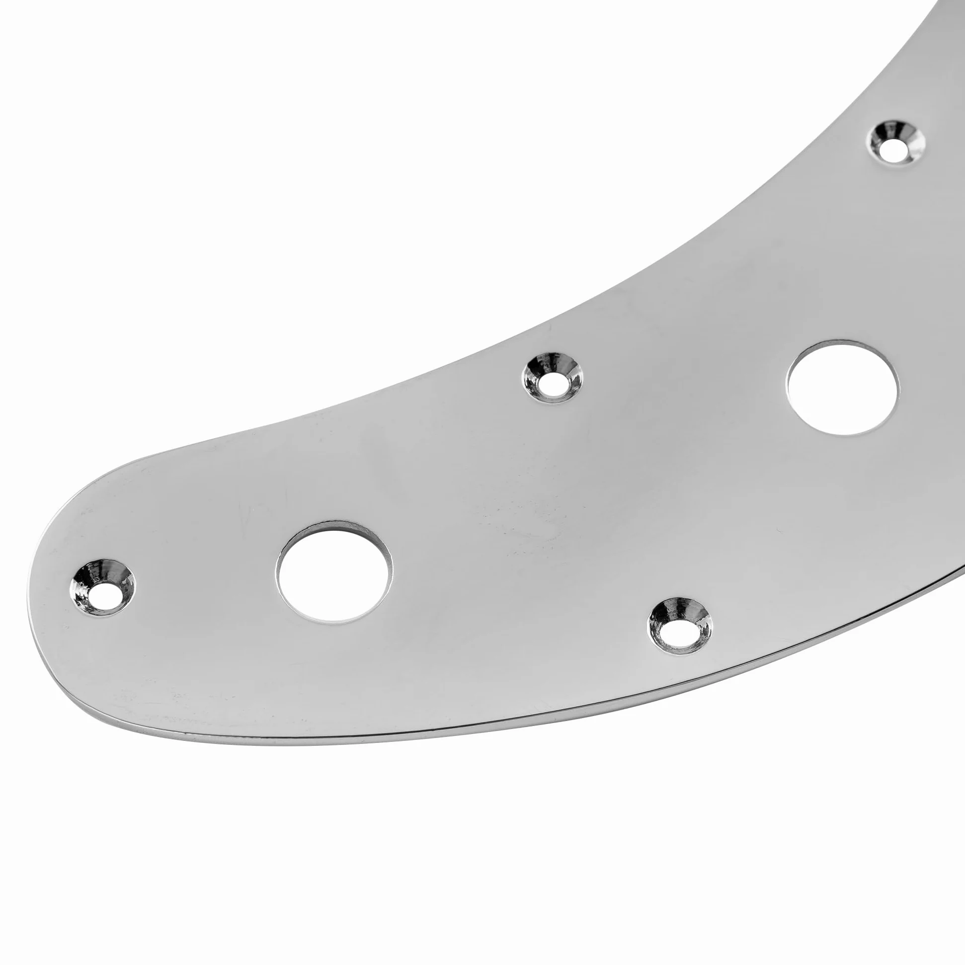 Musiclily Pro 4 Fori Bass Piastra Controlli in Acciaio Control Plate per Basso Elettrico tipo Music Man, Cromato