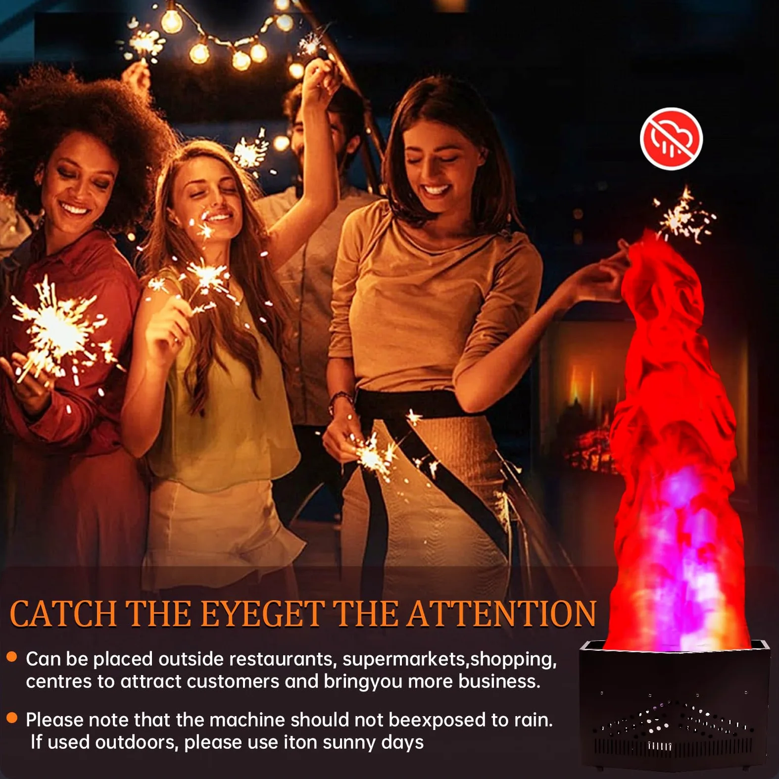 Finta fiamma di fuoco con 36 luci a LED da 1,5 m, effetto atmosfera artificiale, per palcoscenico, Halloween, DJ, feste, discoteca, falò, feste, vacanze speciali