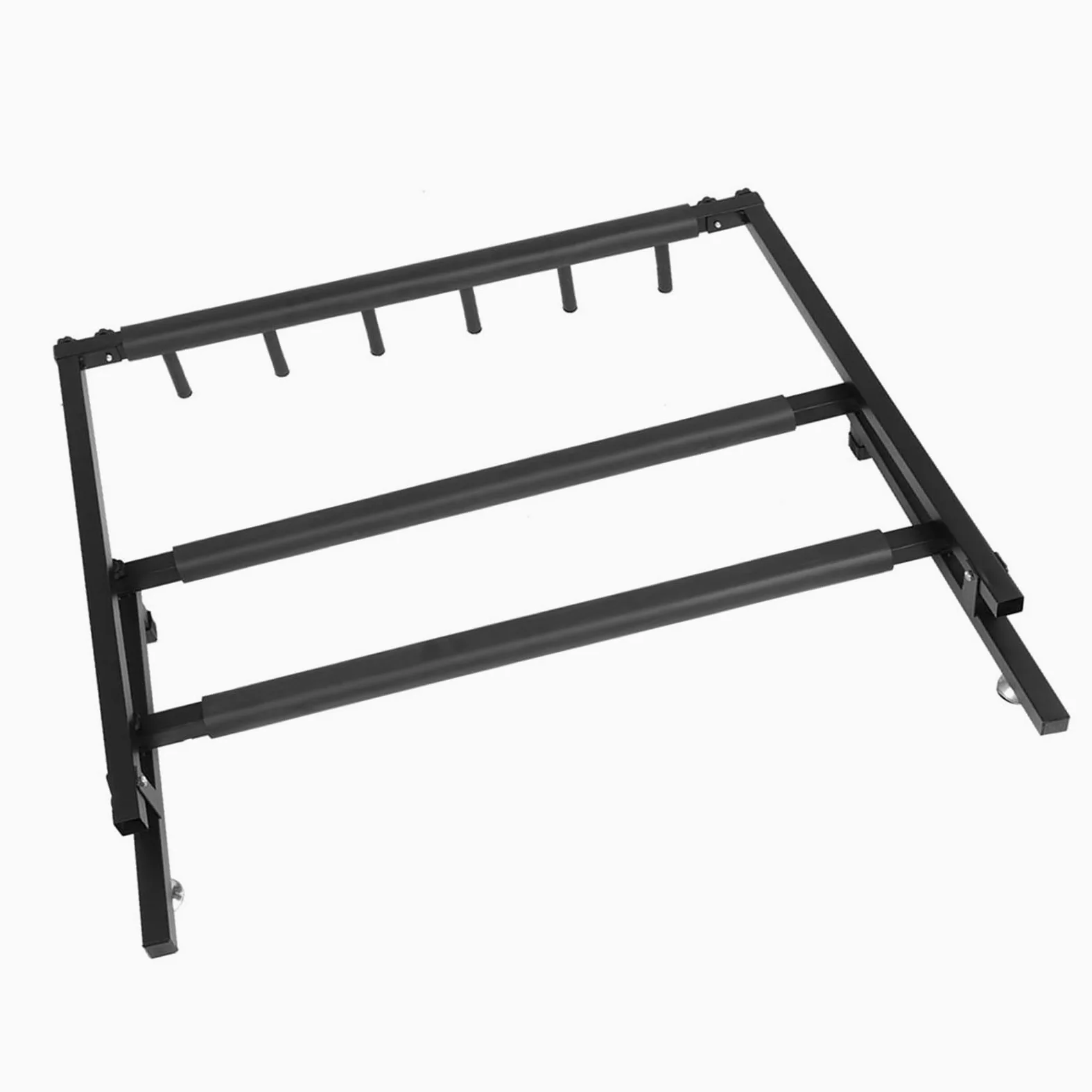 Walmeck Robusto Supporto per Chitarra in Metallo, Organizer Espositore per più Chitarre, Struttura in Ferro Nero, 5 o 7 Spazi, Perfetto i Collezionisti di Negozi di Chitarre (5 teste)