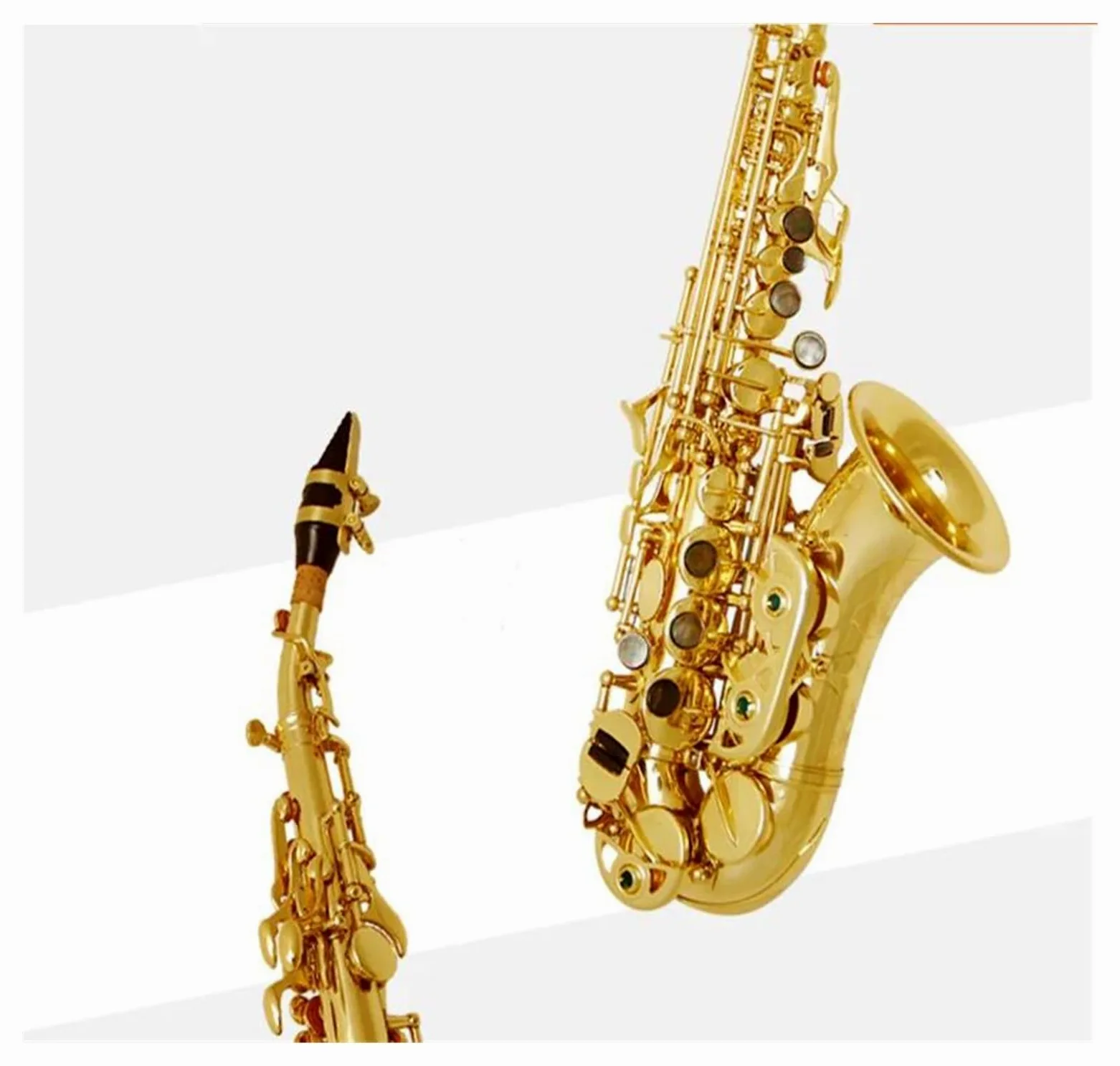 Sassofono Professionale Sassofono soprano curvo Sib Strumento musicale Sassofono per adulti Prestazioni di livello professionale