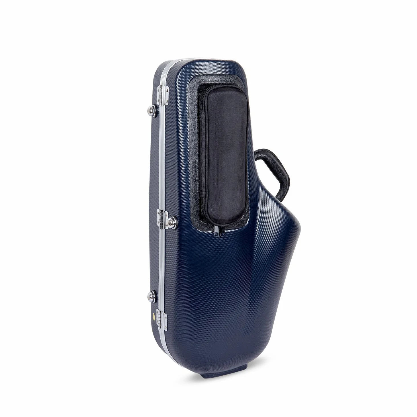 Crossrock Custodia Contour in ABS per Sassofono Contralto | Finitura Blu con Motivo a Diamante, Interno in Velluto Blu Scuro, Tasca Accessori, Chiusura di Sicurezza – Guscio Rigido