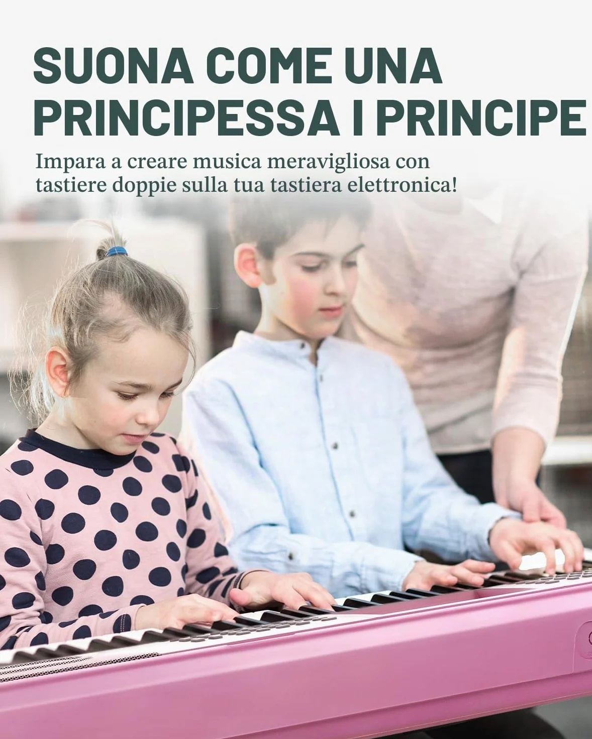 Donner DEK-610S 61 Key Electronic Piano Pink Set (including piano stand, stool, microphone) EU