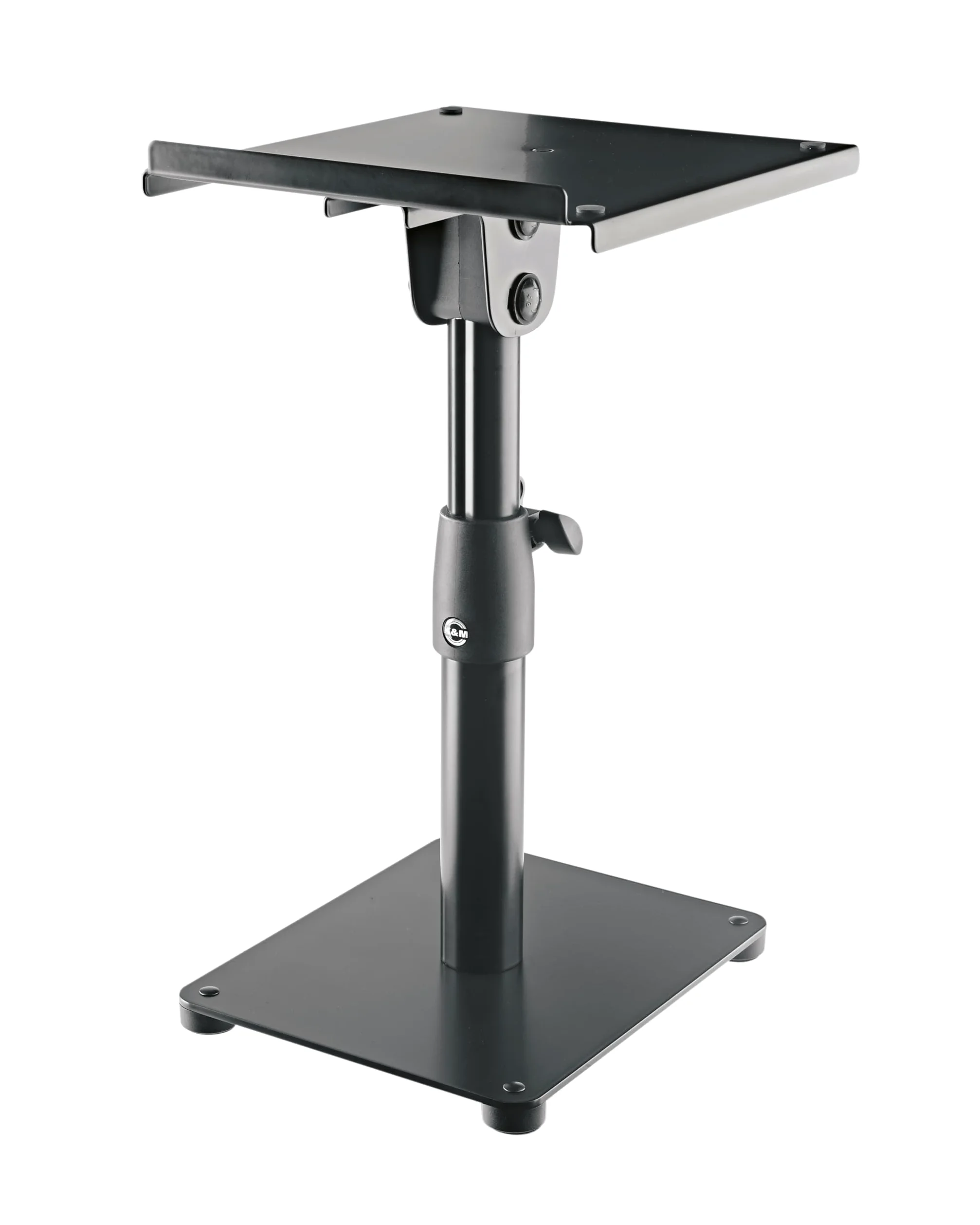 K&M 26776 Supporto da tavolo inclinabile per monitor, nero, in acciaio - supporto regolabile in altezza - ripiano inclinabile
