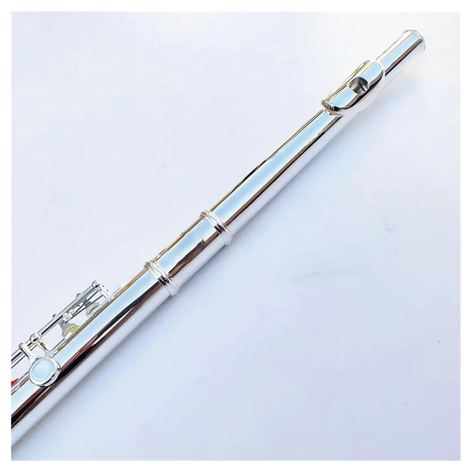 Set di flauti a 16 Fori Chiusi con Chiave di Mi, Flauto Placcato in Argento, Tono di Do, Materiale in Rame Bianco, Strumento Orizzontale.,
