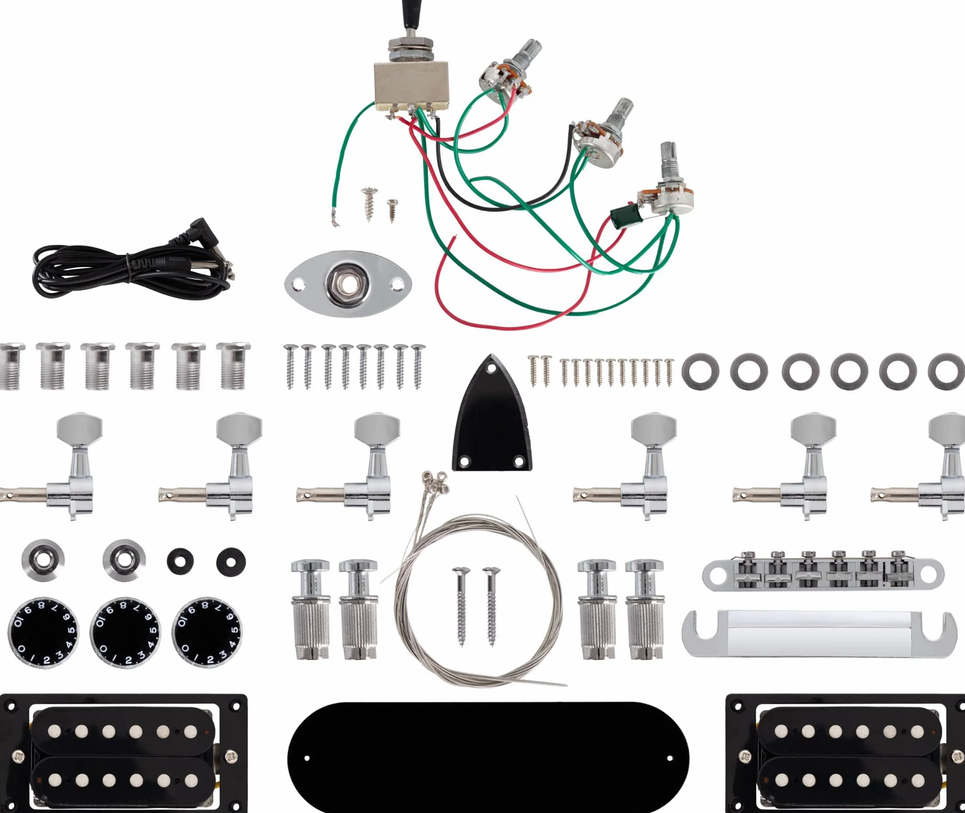 Kit Rocktile per Chitarra Elettrica FV-Style, Corpo: mogano, 22 tasti | "Do-it-yourself" kit per chitarra elettrica, Manico: mogano da incollare, Tastiera: palissandro, Pickup: 2x Humbucker, 3 kg