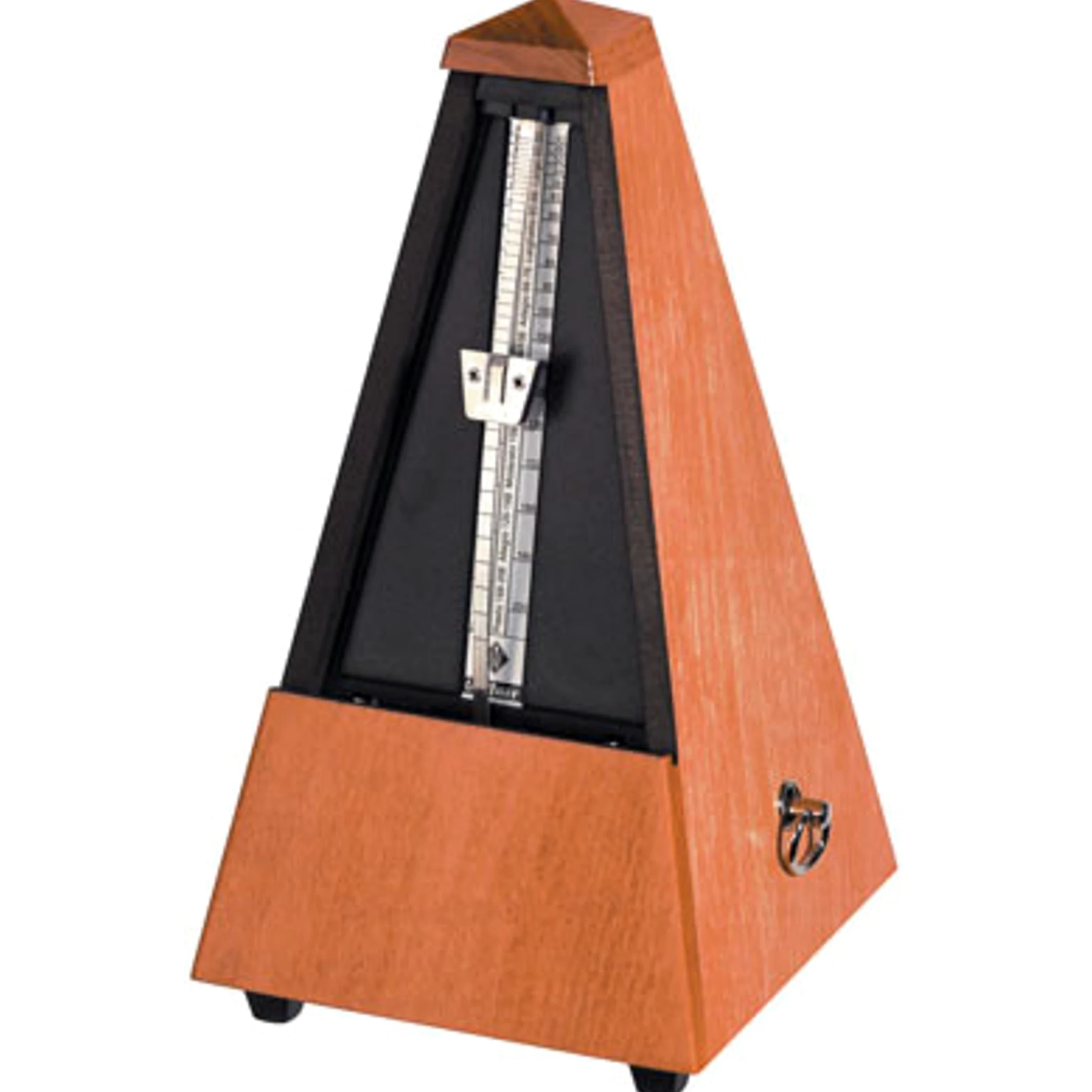 Wittner Metronomo Taktell - Forma a piramide - Sistema Maelzel - Serie 800 - Custodia in legno massello - Senza campana - Colore ciliegio opaco 801MK - Meccanico a carica - Made in Germany