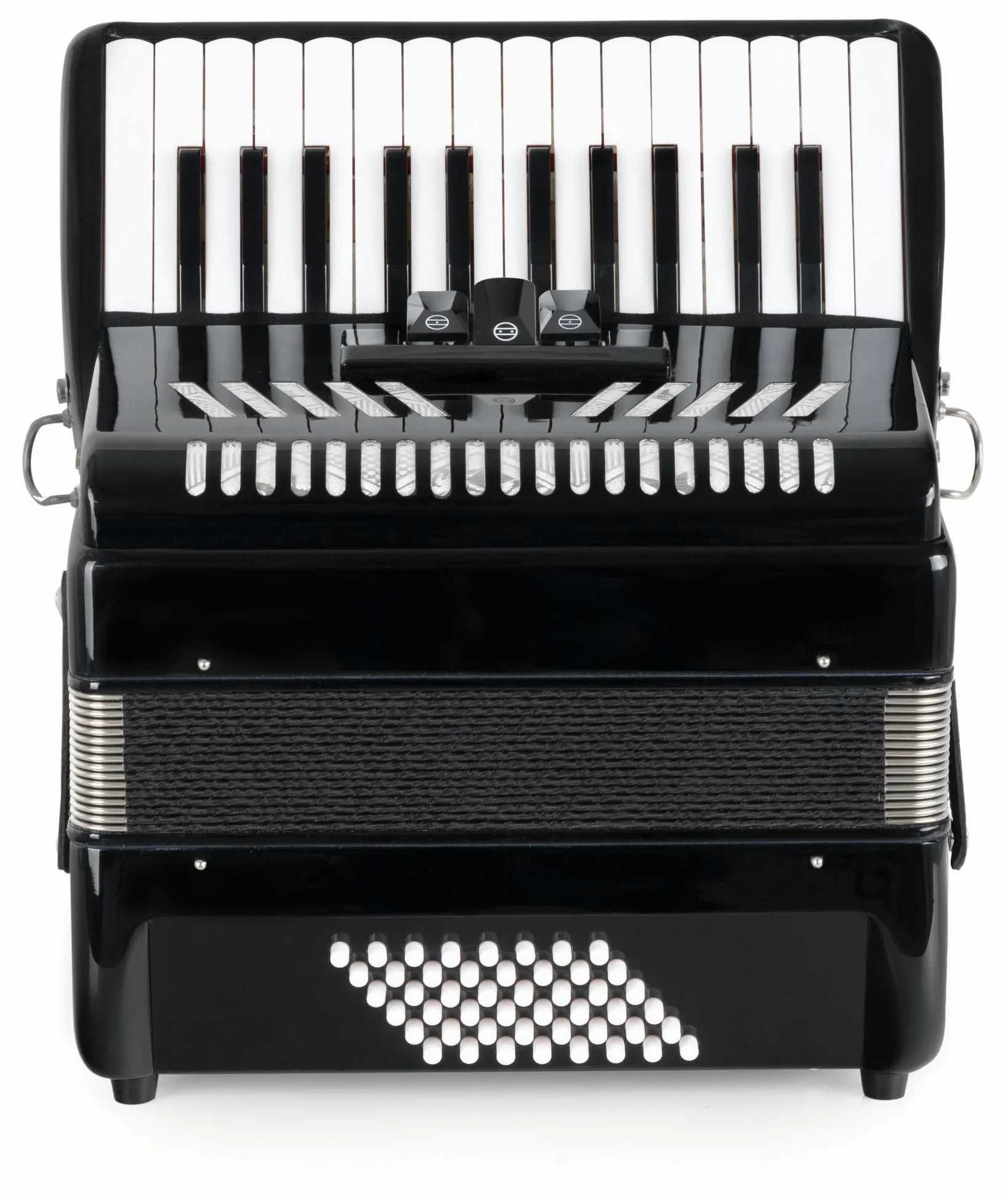 Fisarmonica Classic Cantabile 48 Bass "Secondo V" Set Nero, 2 cori | Fisarmonica 48 bassi, 26 tasti diatonici, 48 bottoni bassi, 3 registri diatonici, 2 tracolle regolabili in lunghezza, 9 kg