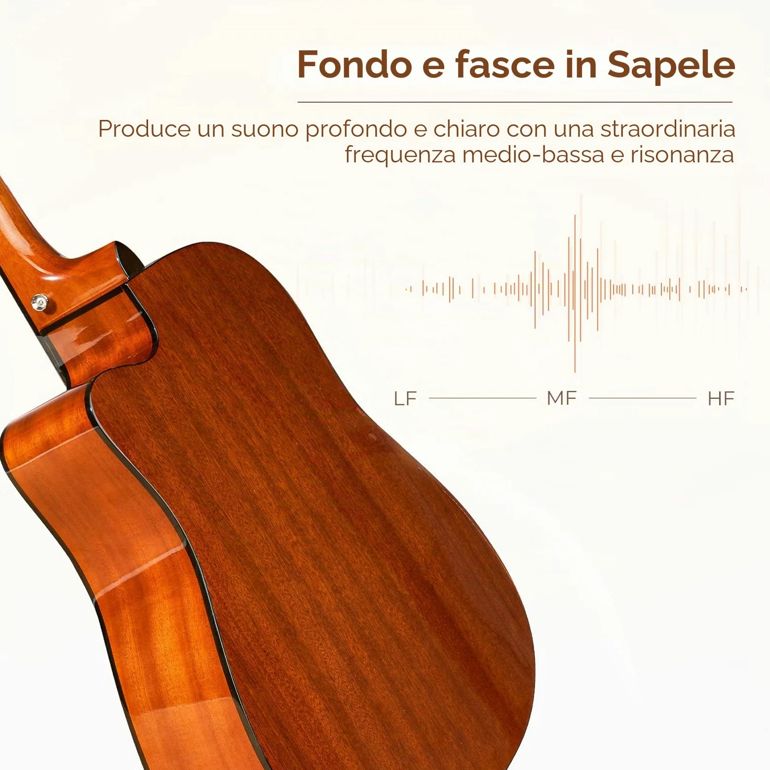 Vangoa 4/4 Chitarra Acustica Kit Abete Rosso Legno Dreadnought Chitarra Folk Acustiche per Principianti Adulto Studente con Borsa Corde Plettri Capotasto Cinghia, Lucido, Sunburst