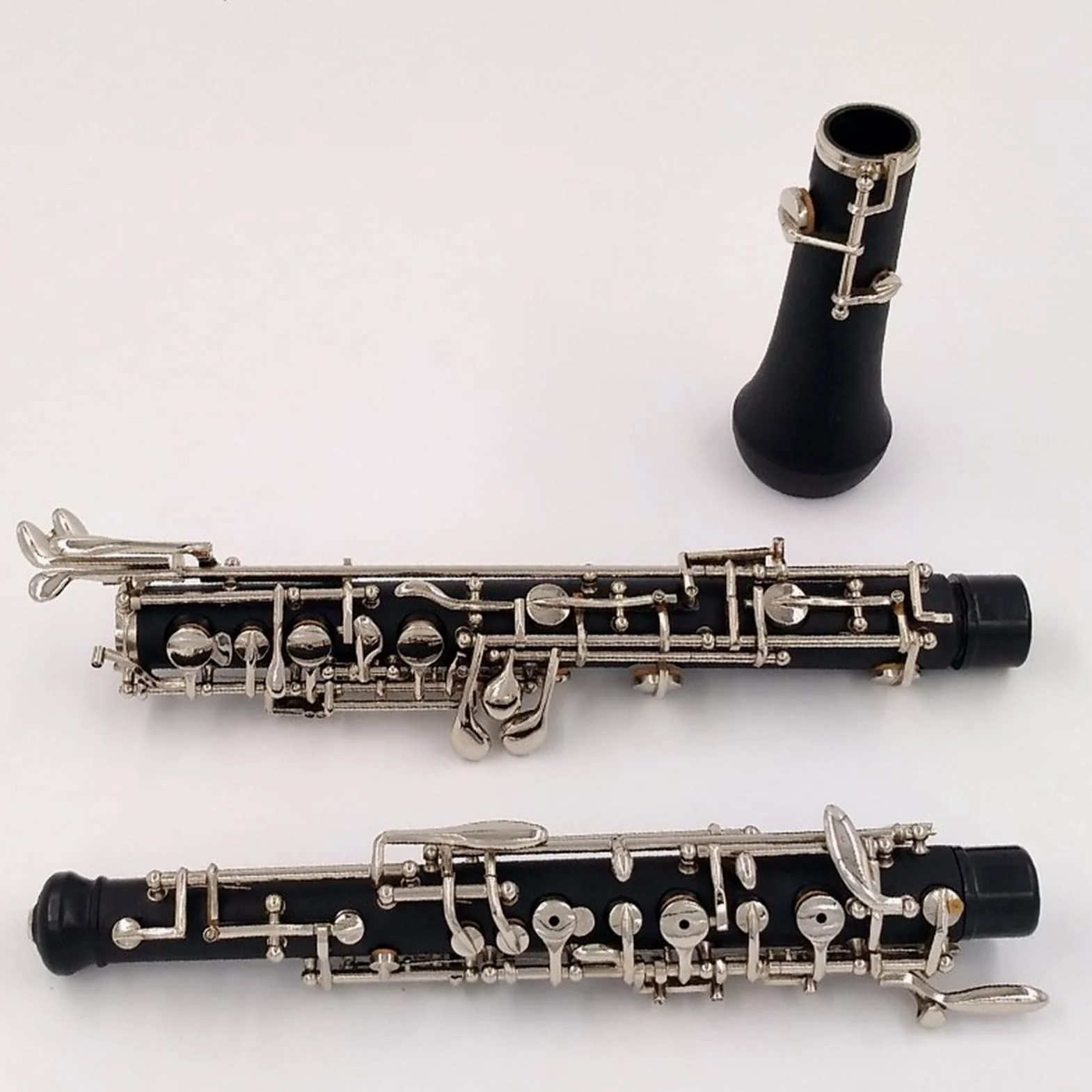 Strumento Oboe Oboe Professionale con Chiave A C Semiautomatico Stile Rame-Nichel Argento/Oro/nichelato Oboe Principiante di Oboe (Color : Nickel-Plating)