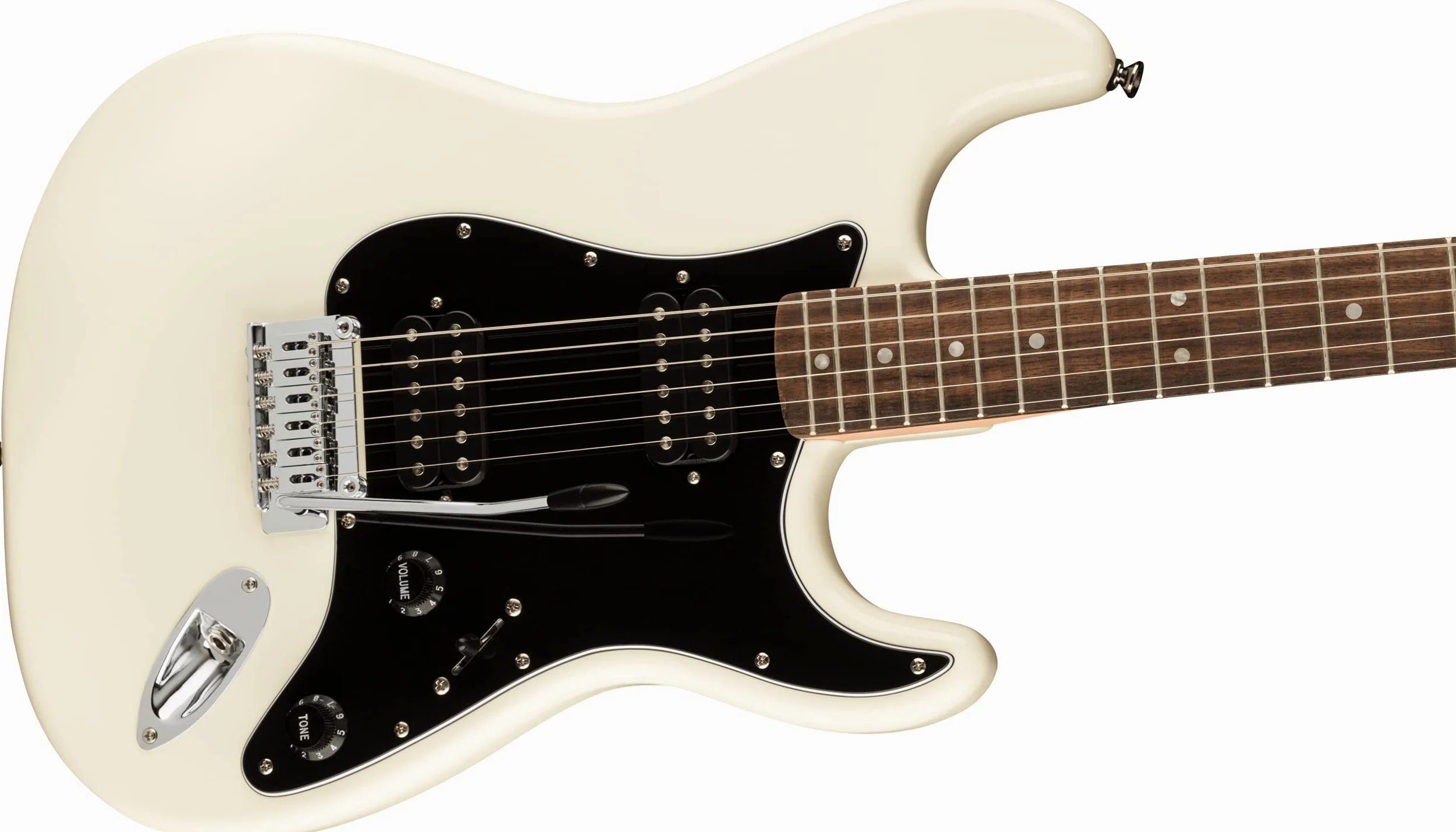 Fender by Squier Affinity Series Stratocaster HH Chitarra Elettrica, Tastiera in Lauro, Battipenna Nero, Olympic White
