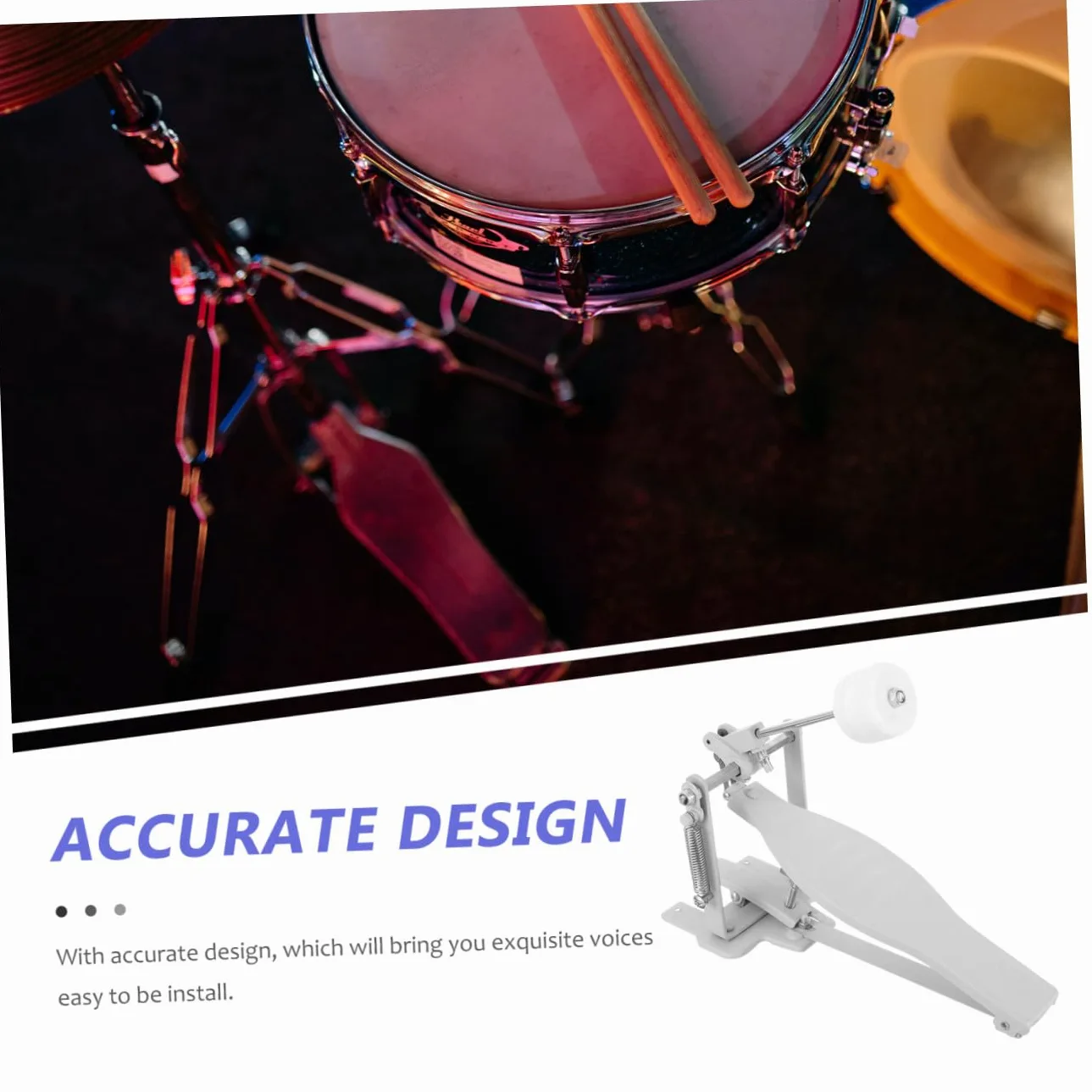 Yardwe Pedale Singolo per Esercizi Pedale Accessorio in Metallo Argento per Batteria per Tamburo Elettronico e Jazz della Cassa