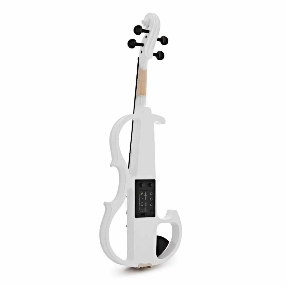 Violino Elettrico 4/4 con Amplificatore e Accessori, Bianco | Pickup attivo per connessione ampli/FX, pickup sotto ponte con controllo tono, leggio e spallaccio inclusi