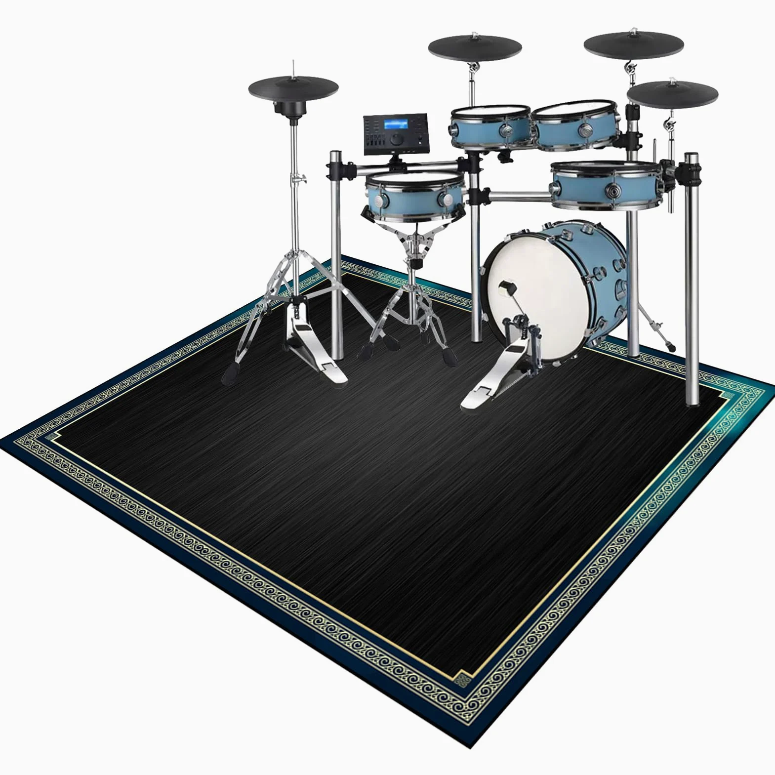 230 x 180 cm Tappeto per Batteria Acustica Tappeto Drum Antiscivolo Tamburo Tappeto, Tappeto Batteria Elettronica Professionale Assorbimento degli Urti Insonorizzato Antiscivolo Tappeto a Tamburo