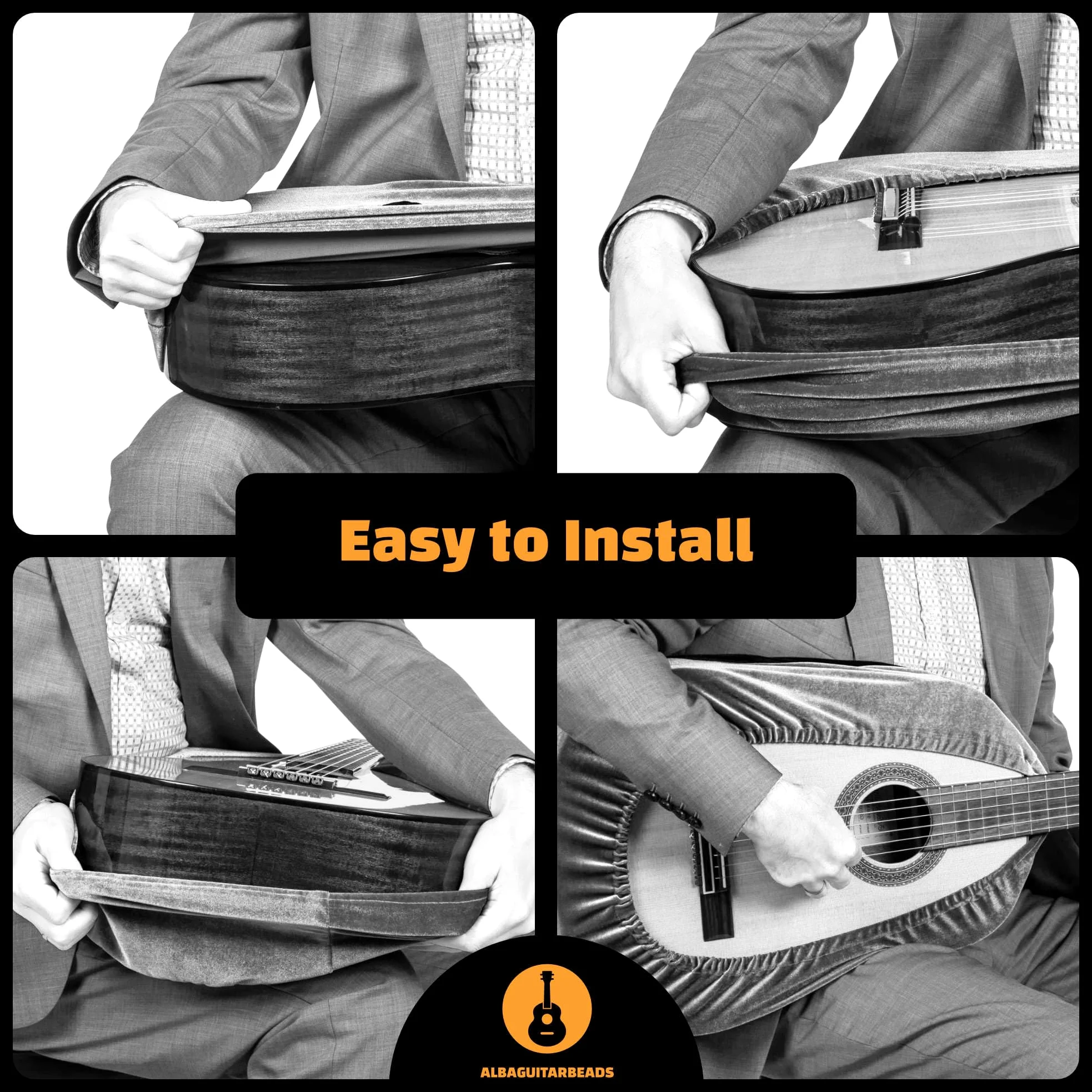 Alba Guitar Dust Cover - Involucro protettivo per chitarre classiche, cover in velluto antipolvere per chitarre acustiche e chitarre elettriche, Rosso