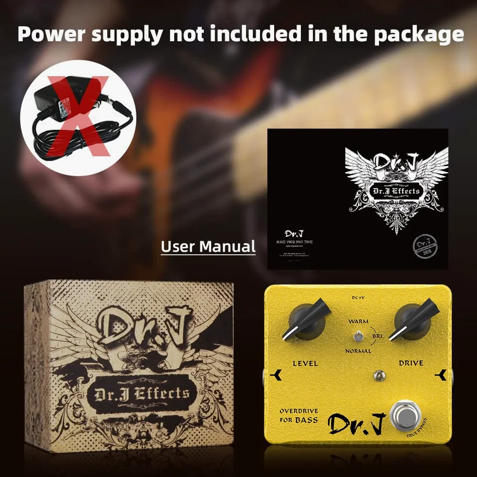 JOYO Effetti a pedale Overdrive per basso dal rock al metallo appositamente progettati per il bassista True Bypass Design (edizione alta D52)
