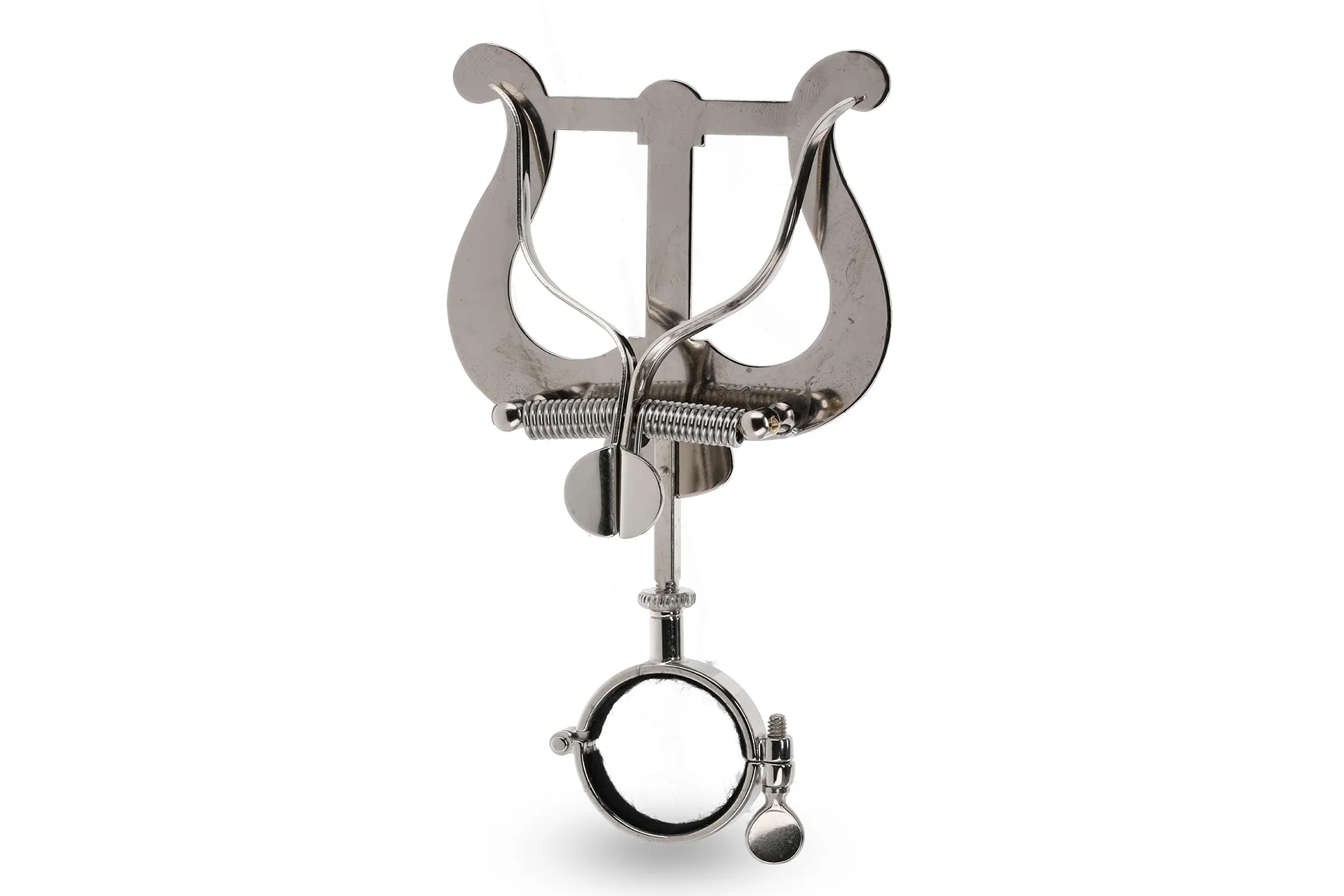 GEWA Porta spartiti da marcia Eb-Clarinetto - Nichelato - Grande Lira - 2 Pulsanti - Diametro anello 30mm
