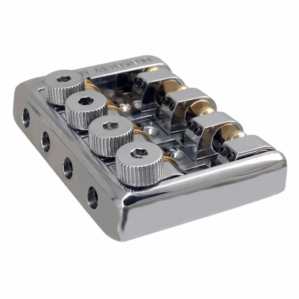 Bass Chitarra Hardware Headless Bridge con sella a rulli 4 corde per basso elettrico stabile argento (argento)