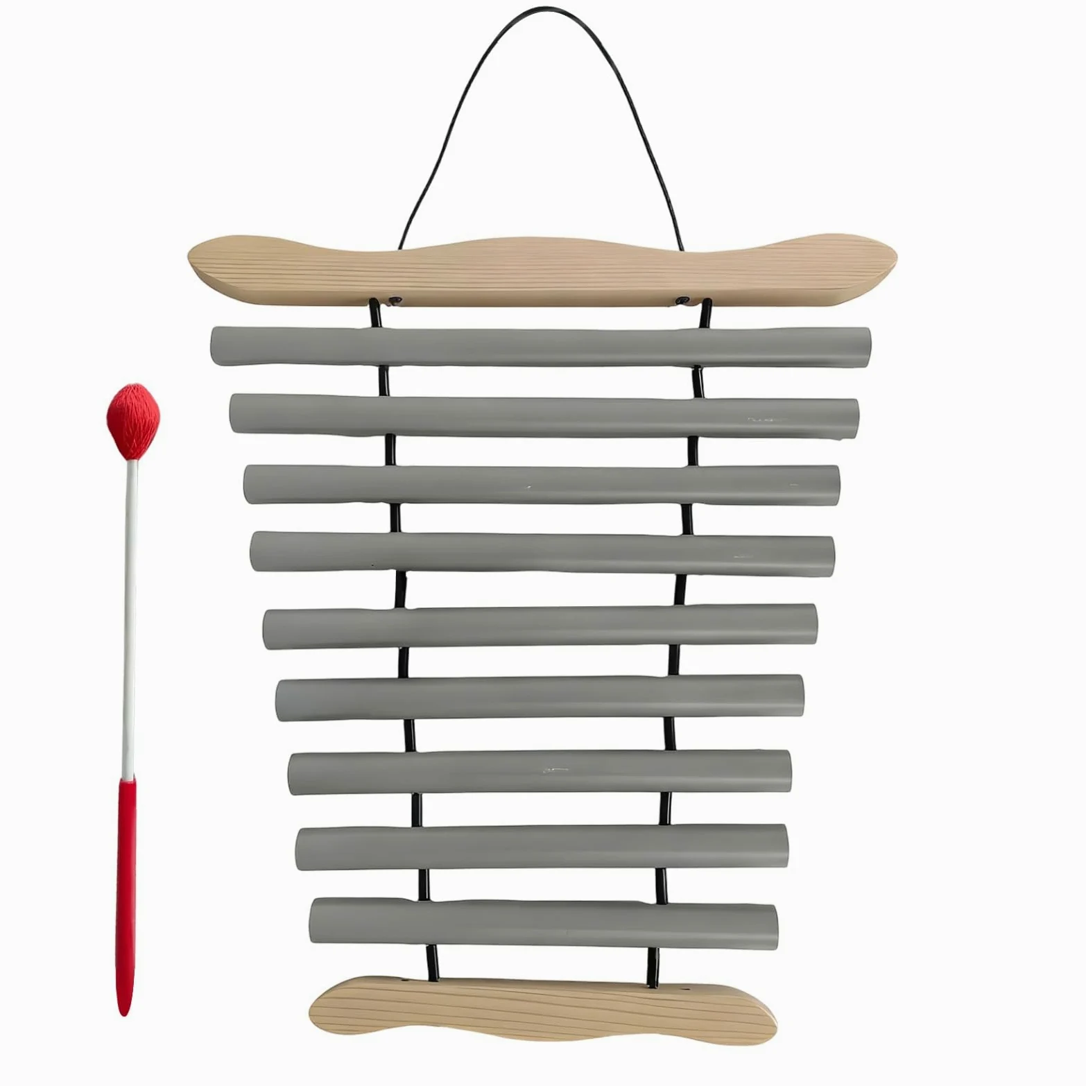 Carillon in argento a 9 note, suoneria a vento in metallo con martello, strumento Orff per la cura del suono, musica yoga, istruzione precoce, percussioni portatili per classe, studio e casa