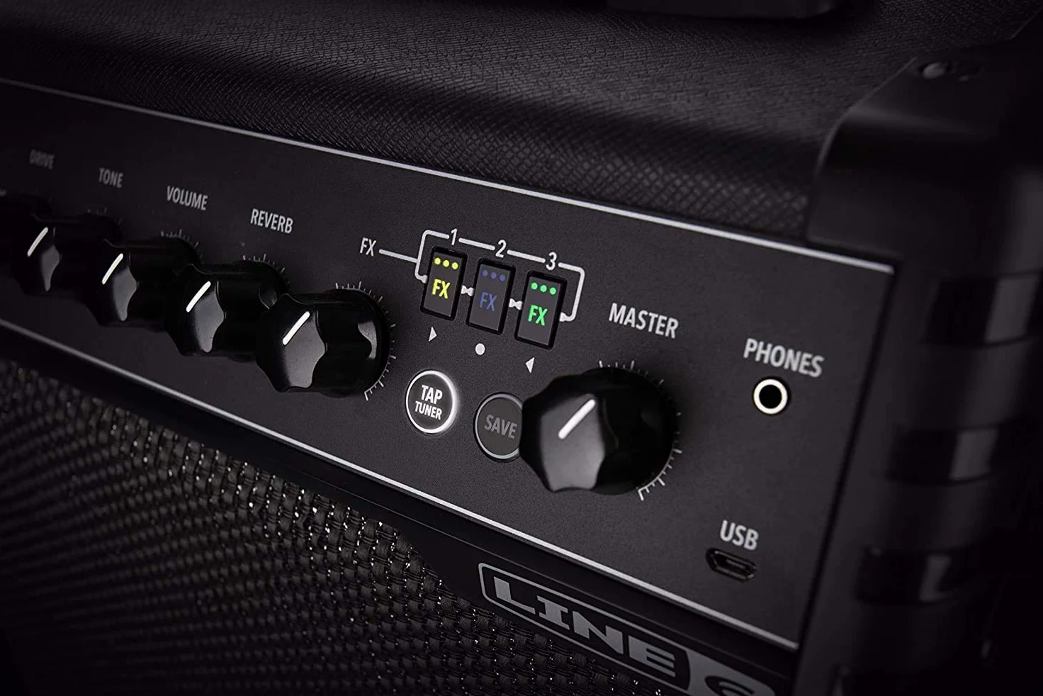 Amplificatore per chitarra Yamaha Line 6 Spider V 20 MkII in nero - Amplificatore da 20 W con altoparlante da 8 pollici, 16 toni preimpostati e 3 effetti simultanei