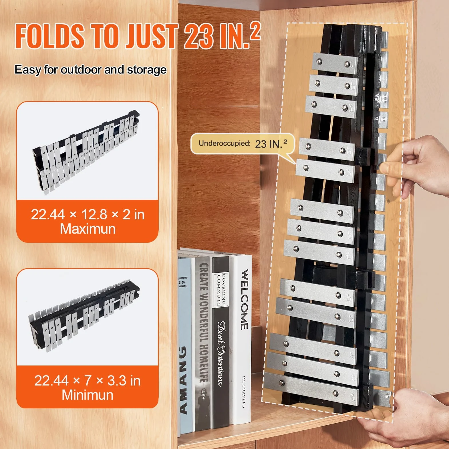VEVOR Kit Campana Xilofono Glockenspiel a 32 Note, Strumento a Percussione con Mazze, Bacchette e Borsa Trasporto, Strumenti a Percussione Xilofono Glockenspiel Professionale per Adulti e Studenti