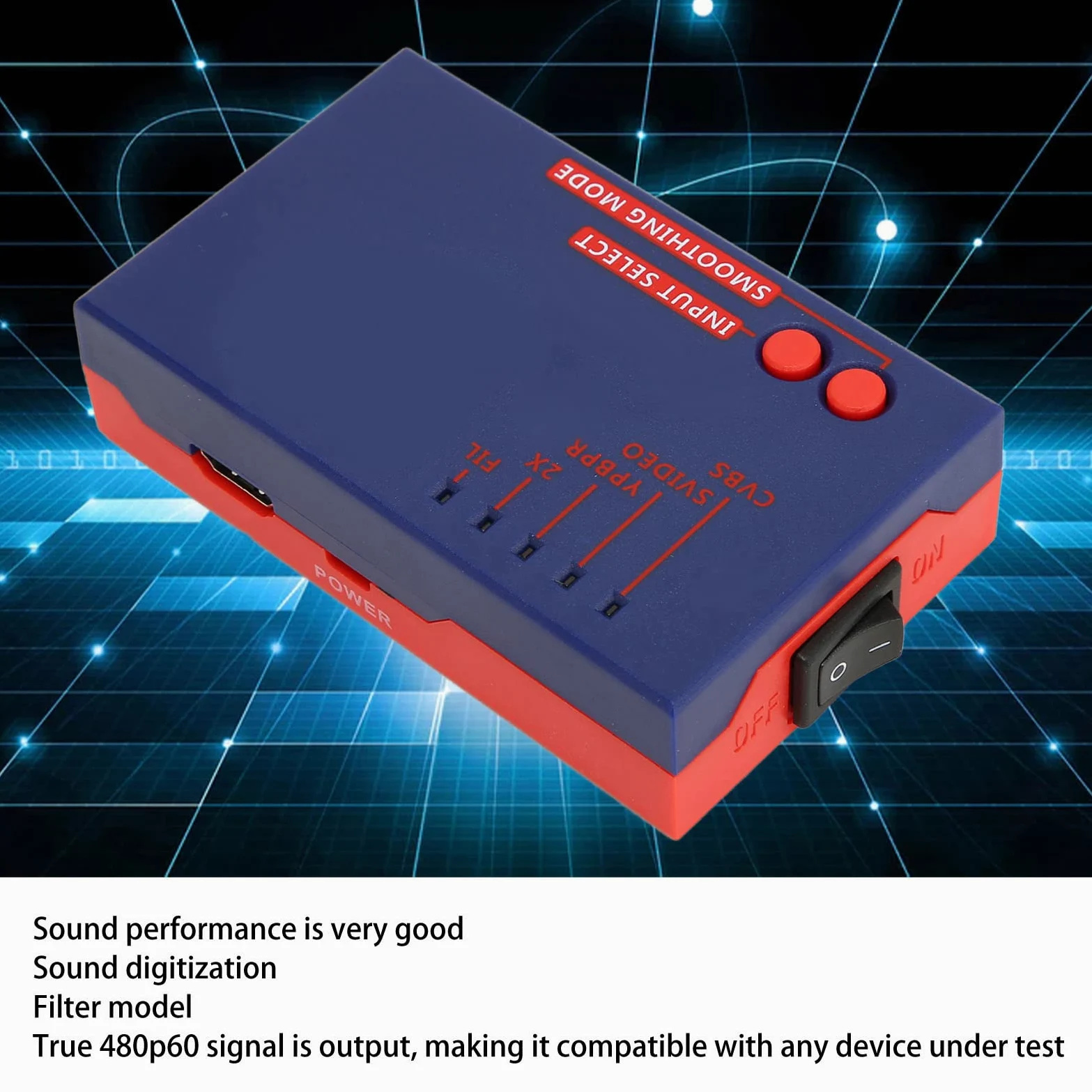 Ejoyous Convertitore RetroScaler 2X, Interfaccia Multimediale da AV a HD, Latenza per N64, Dreamcast, 2600 e Commodore 64 (BLUE)