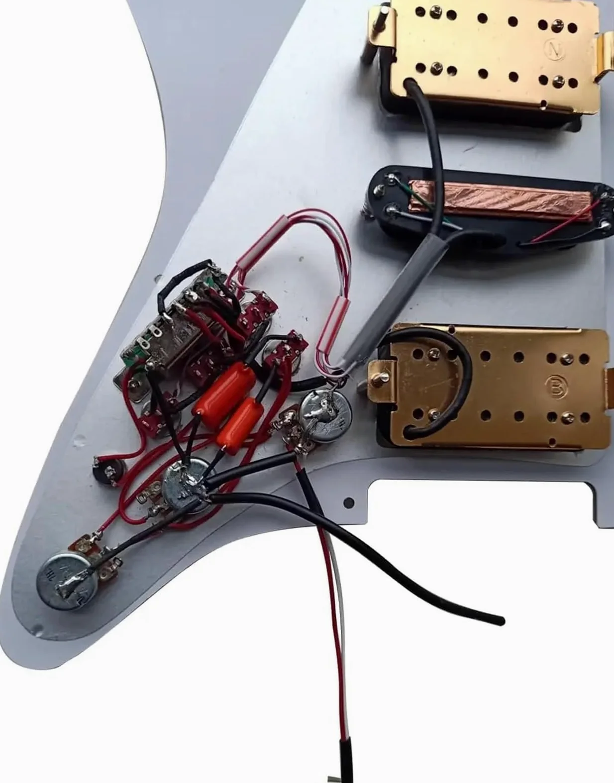 pickup per battipenna pre-cablato Mini Humbucker Pickup HSH Precablati Ad Alto Rendimento Multi 4 Switch Single Cut 20 Toni Parti Di Ricambio Per Chitarra Elettrica(3/4)