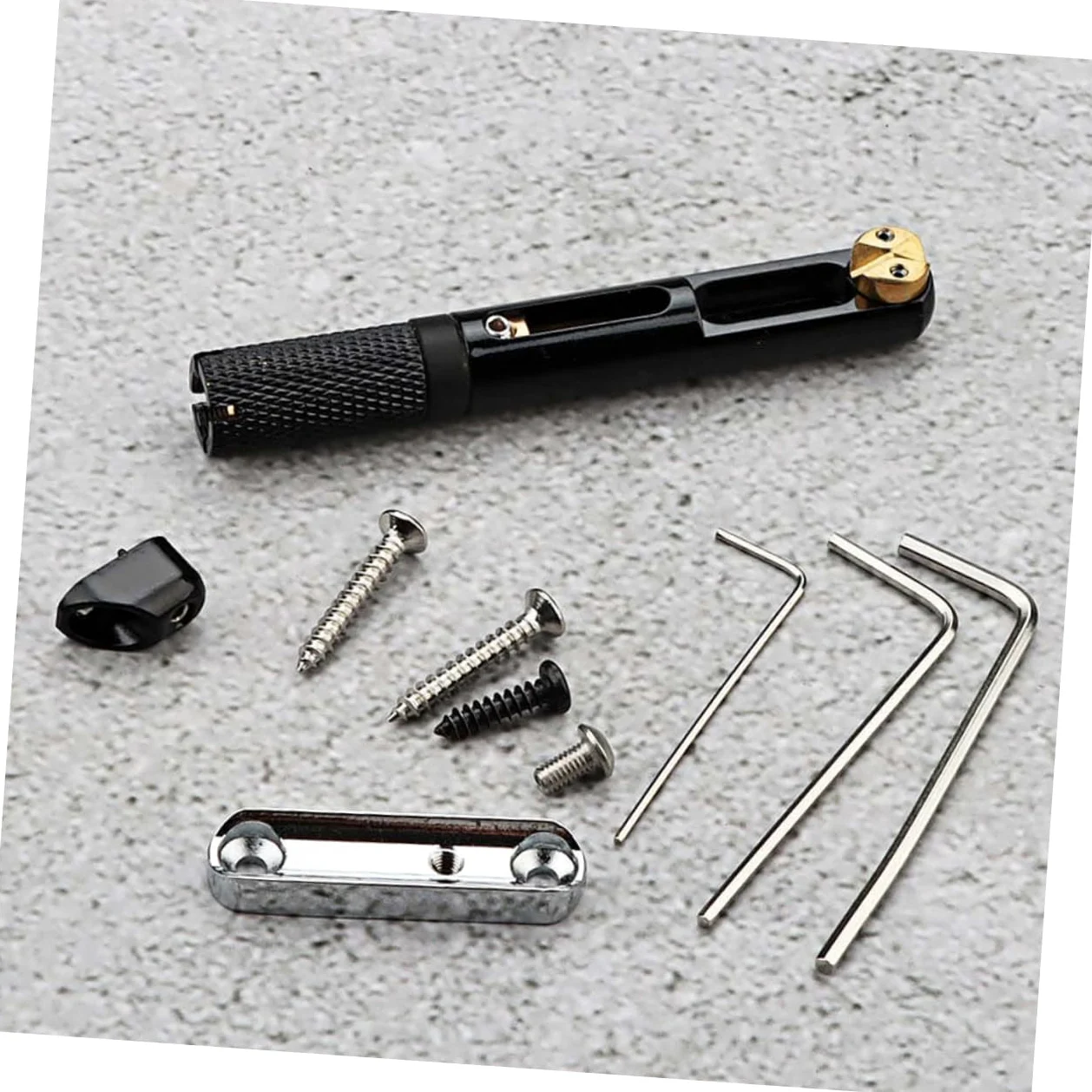 Ponte per Chitarra Elettrica senza Paletta Barra Singola Nera | Kit, Ricambio per Basso e Elettrica, Componenti in Rame e Lega, Modello Ga1117a