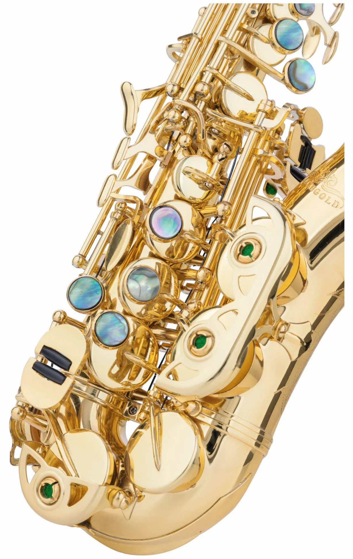 LSS-20Lc Sassofono Soprano verniciato, Verniciato trasparente | Sassofono soprano curvo in ottone, Chiave alto-fa diesis, Chiave alto-sol, Suono potente e rotondo, Risposta rapida, Peso: 1