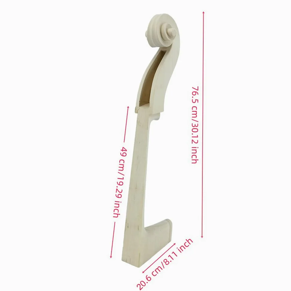 Manico verticale per contrabbasso 3/4, in legno d'acero, per riparazioni fai da te, ideale per strumenti di qualità, progetti, contrabbassi, sostituzione non porosa non finita (3/4)
