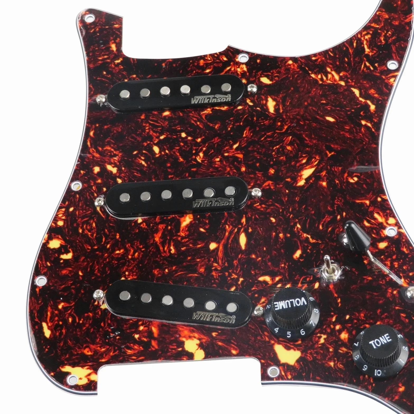 Battipenna Precablato Completamente Caricato A 7 Vie SSS Ainico 5 Pickup Single Coil Set Per Manico E Ponte Di Chitarra Elettrica(3/4)