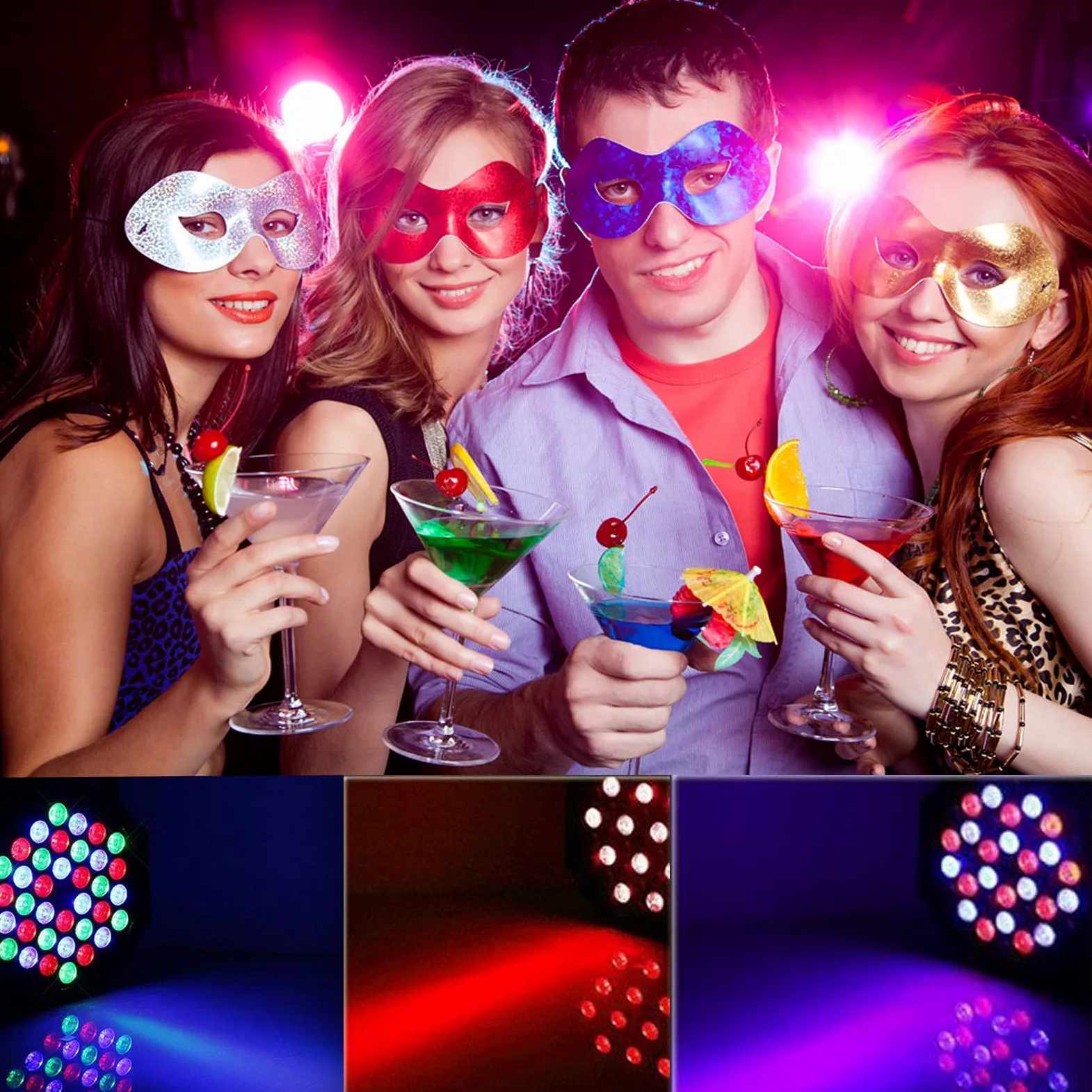 Par Led - RGBW Luci Discoteca Luci da Palco 36W Luci del Palcoscenico LED Fase Della Luce con 5 Modalità di Controllo e Telecomando per Club Bar KTV Show Party Disco DJ Christmas Halloween Matrimonio