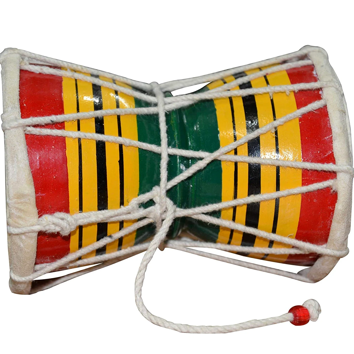 Damroo Damru tamburo signore Shiva tamburo sacro pooja oggetto induismo con pelle di capra 12,7 cm