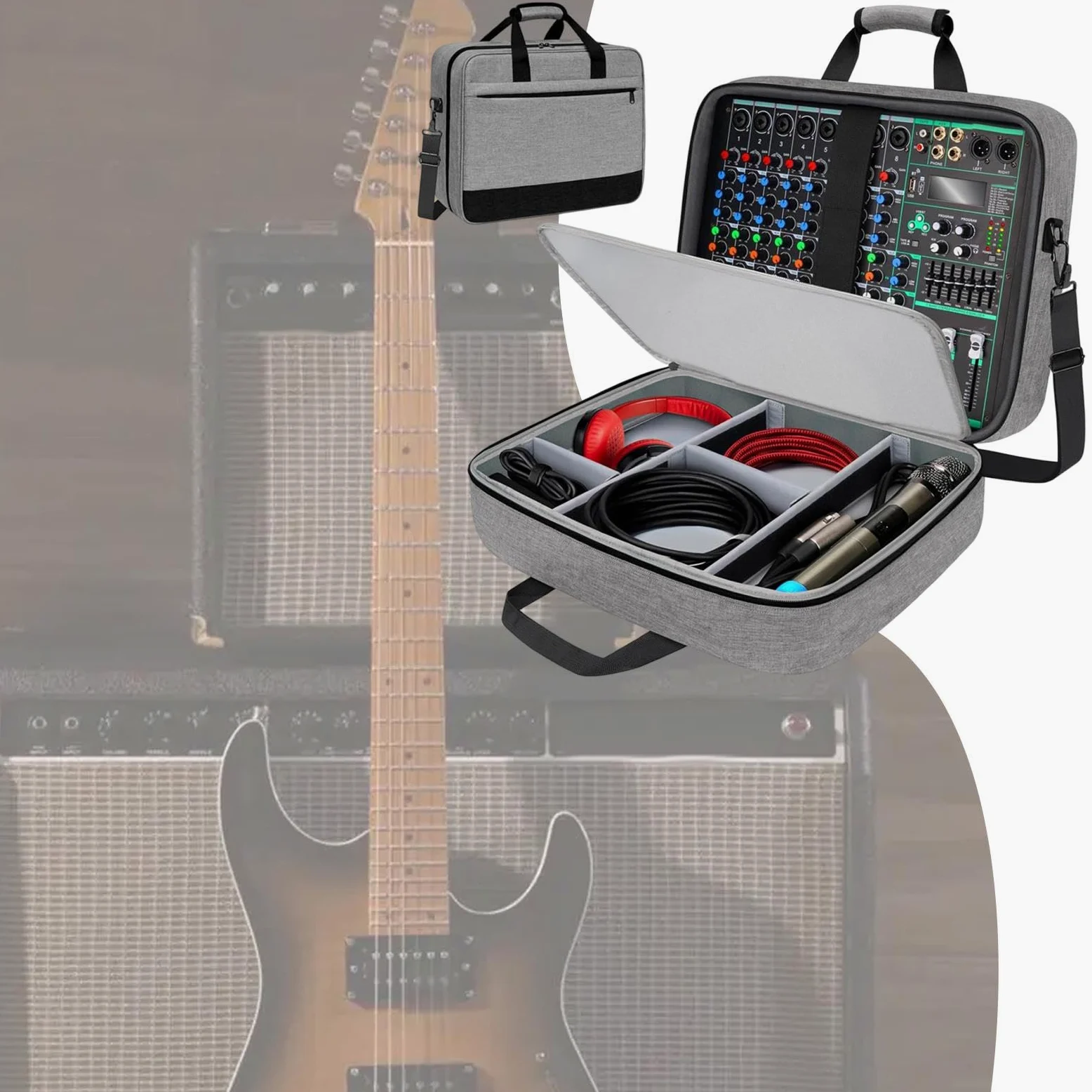 Custodia per Mixer Audio di Grande Capacità, Imbottitura Spessa, Borsa per Il Trasporto Degli Accessori