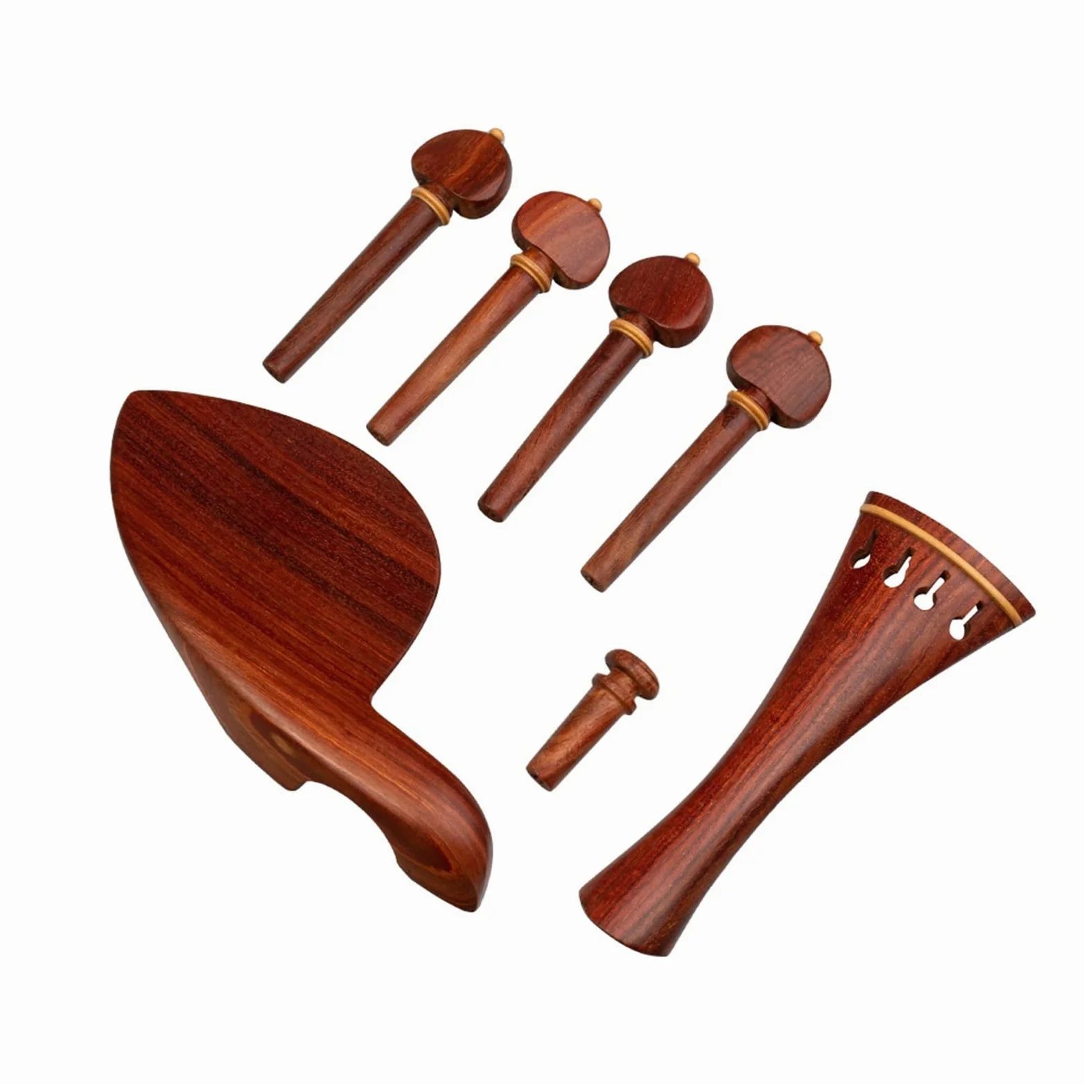 Parti di ricambio violino 1 Set Violino In Palissandro Parti 4 Corde Violino Cordiere Mentoniera Endpin E Tuning Pioli Violino Ricambi Acessori