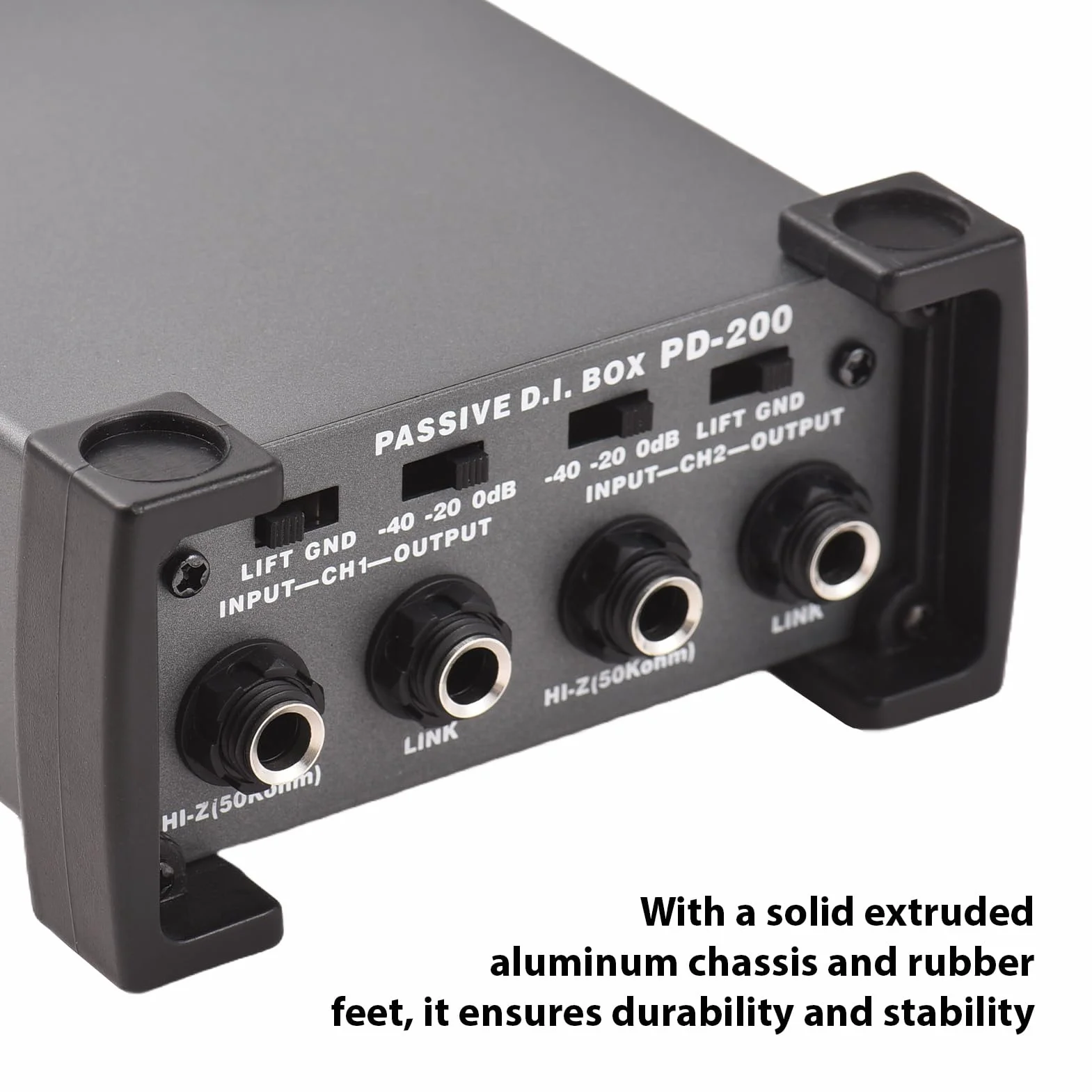 Unità DI-Box passiva a 2 canali Eliminatore di ronzio Direct Box per strumenti da 1/4'' a XLR Trasformatore di impedenza professionale Isolatore audio DI Direct Box per tour e spettacoli dal vi