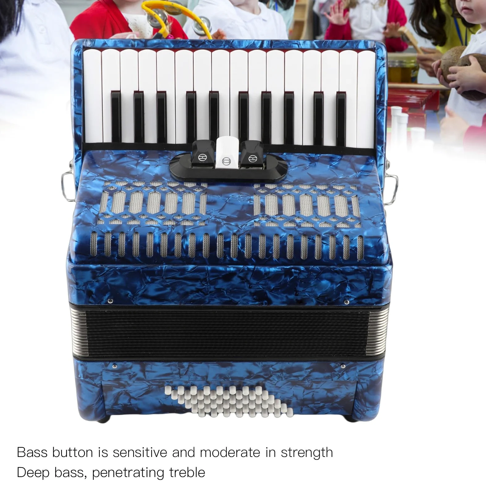Acouto IRIN Fisarmonica in Celluloide ABS 26 Tasti 48 Bassi Strumento a Tastiera per Pianoforte per Performance Sul Palco Che può Accordare Suona la Fisarmonica in Celluloide26 Key Accordion48 Bass