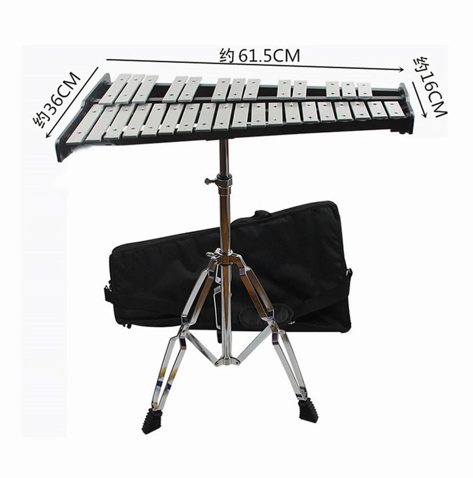 xilofono ​Legno Strumento A Percussione Carillon con Piastra in Alluminio A 32 Toni di Buona tonalità, Strumento A Percussione con Supporto E Confezione