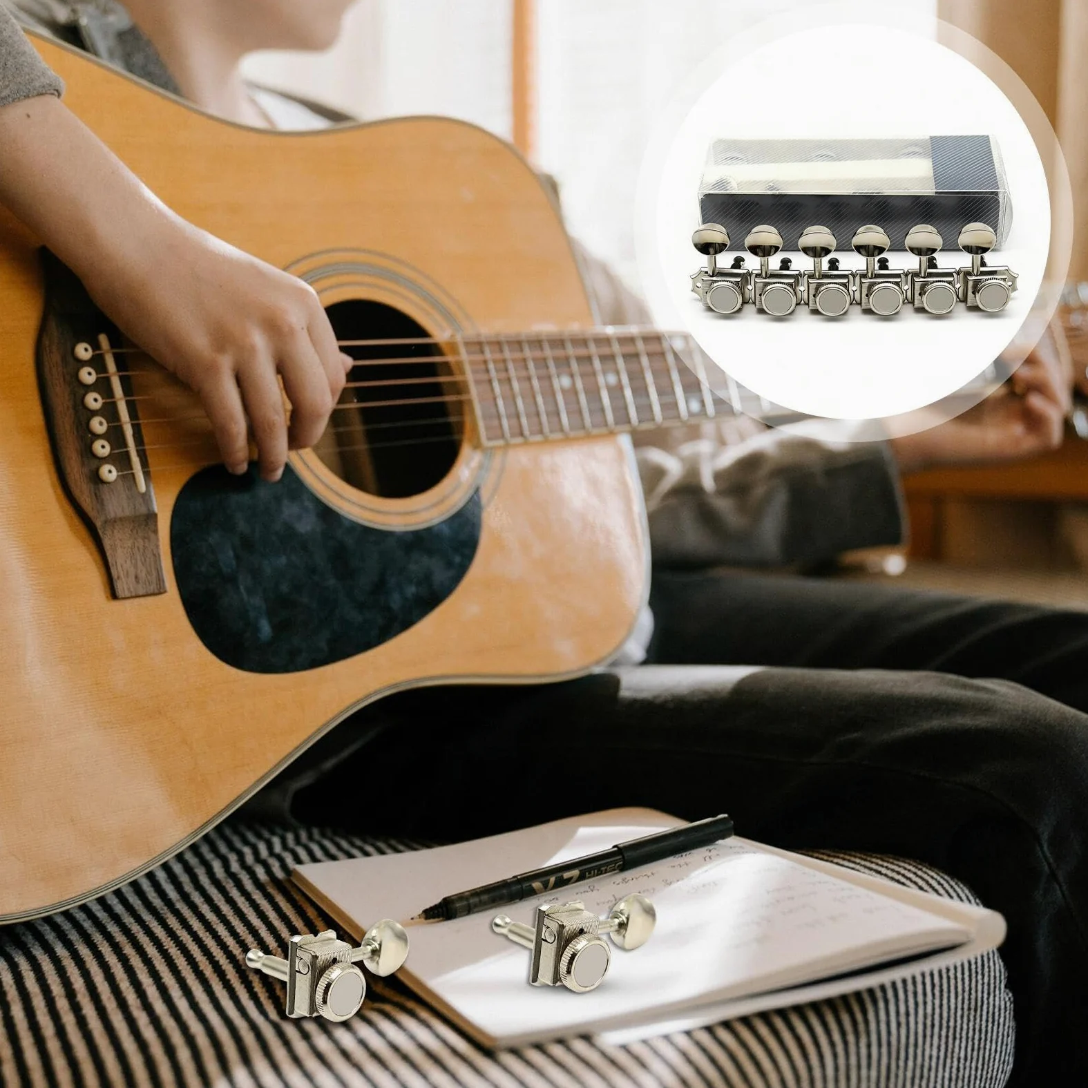 Accordatore Chitarra Bloccante Strumento di Accordatura per Strumenti | Chiave di Accordatura a Blocco per Chitarra Per Musicisti di Ogni Livello ed Età