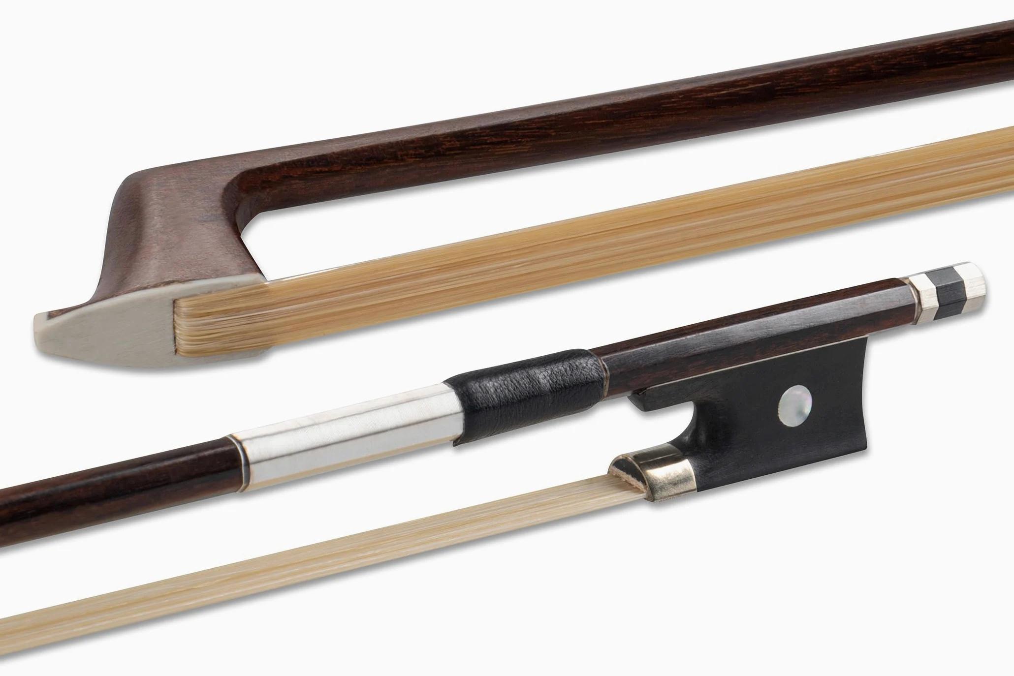 GEWA arco per violino 1/2 - Crine naturale - Arco per studenti - Bacchetta rotonda - Tallone in legno duro