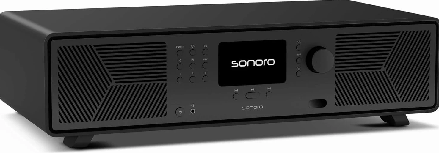 Sonoro AVATON - Impianto HiFi Bluetooth; compatibile con AirPlay, Google Cast, Spotify, Tidal, Qobuz, Amazon Music; radio DAB+/FM, HDMI ARC, design in finitura laccata, integrazione intelligente