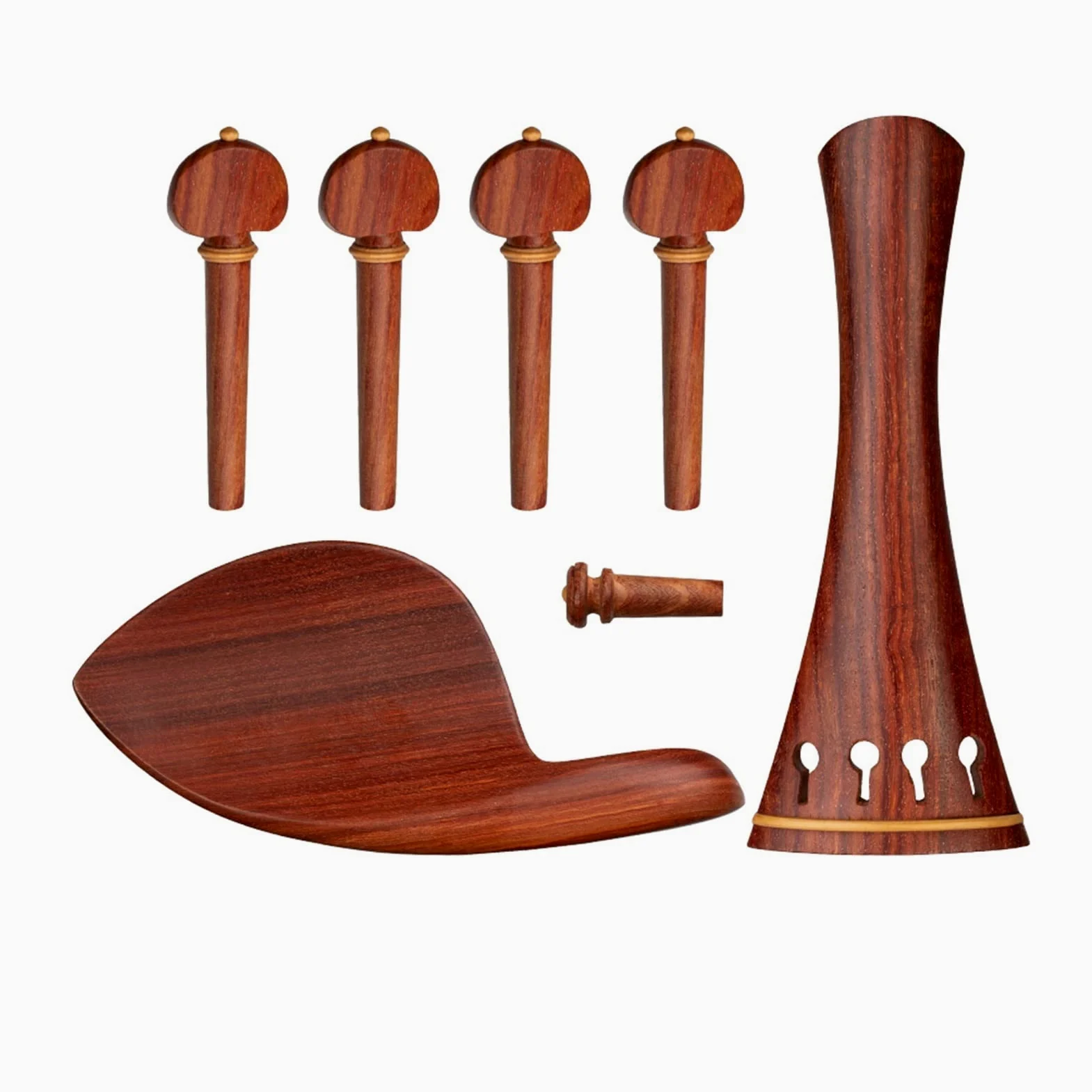 Parti Violino 1 Set Pedica per Violino in Palissandro 4 Corde Violin Tariffe del Violino Chin Rest Endpin E Tuning Pygs