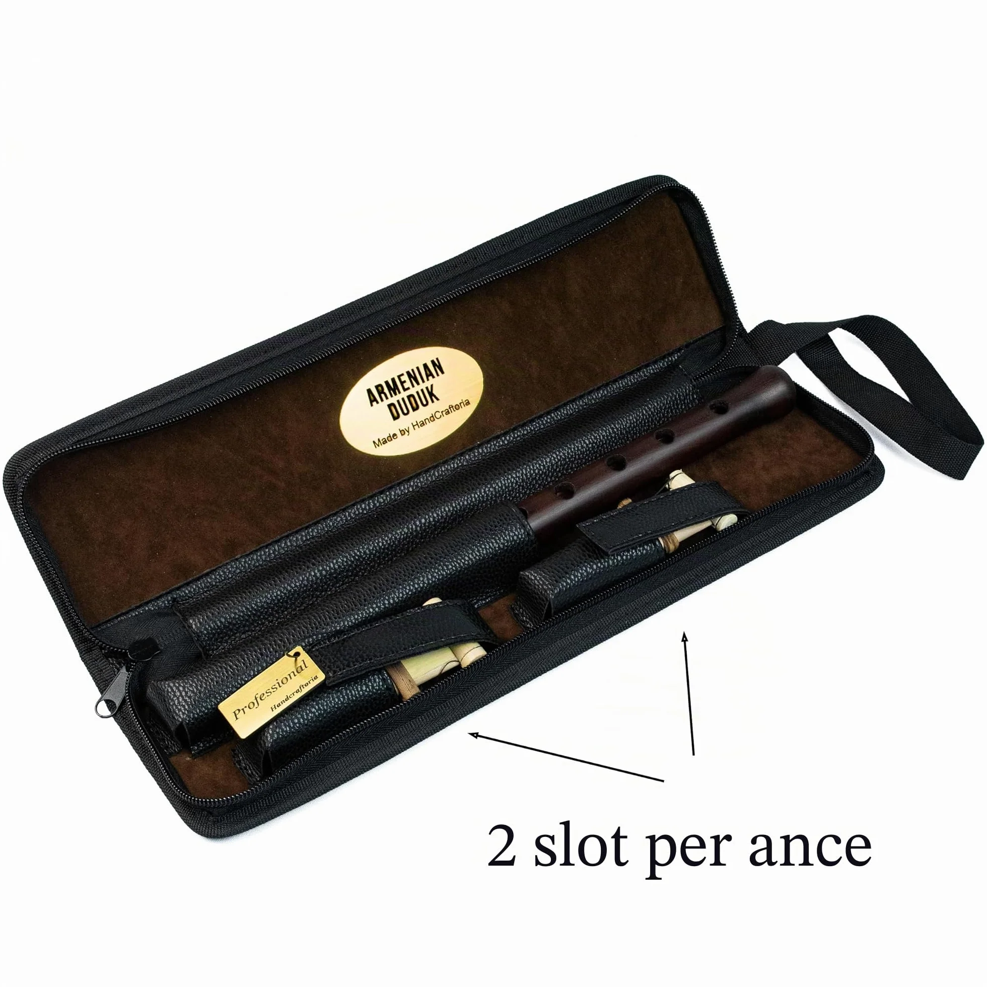 Strumento professionale armeno DUDUK in legno di albicocca, 2 ance (1 prof e 1 standard), custodia in ecopelle, flauto oboe balaban a fiato