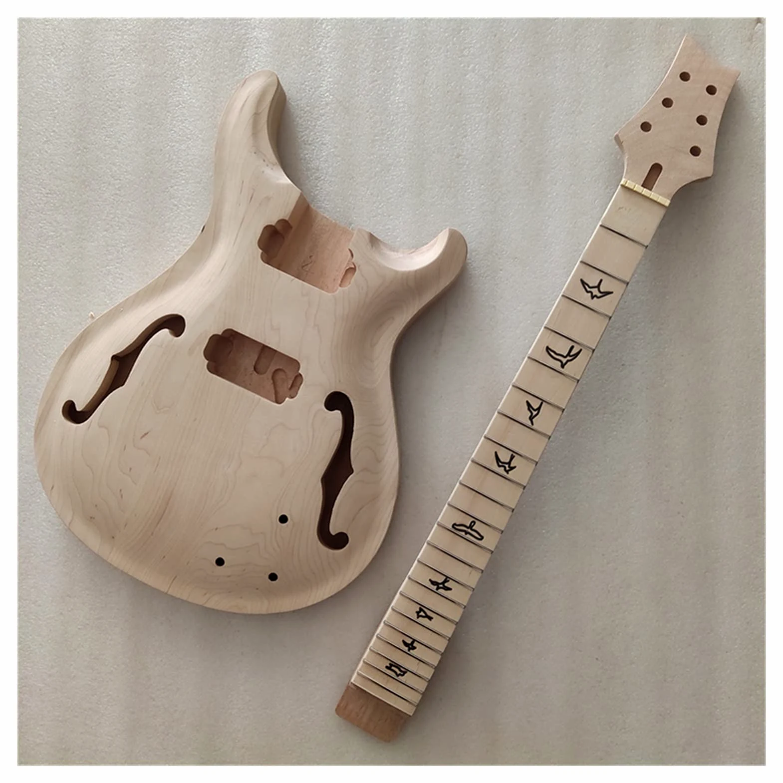 Corpo Chitarra Fatto a Mano 1 Set Collo di Chitarra Non Finito E Corpo per PRS. Kit per Chitarra Elettrica in Stile