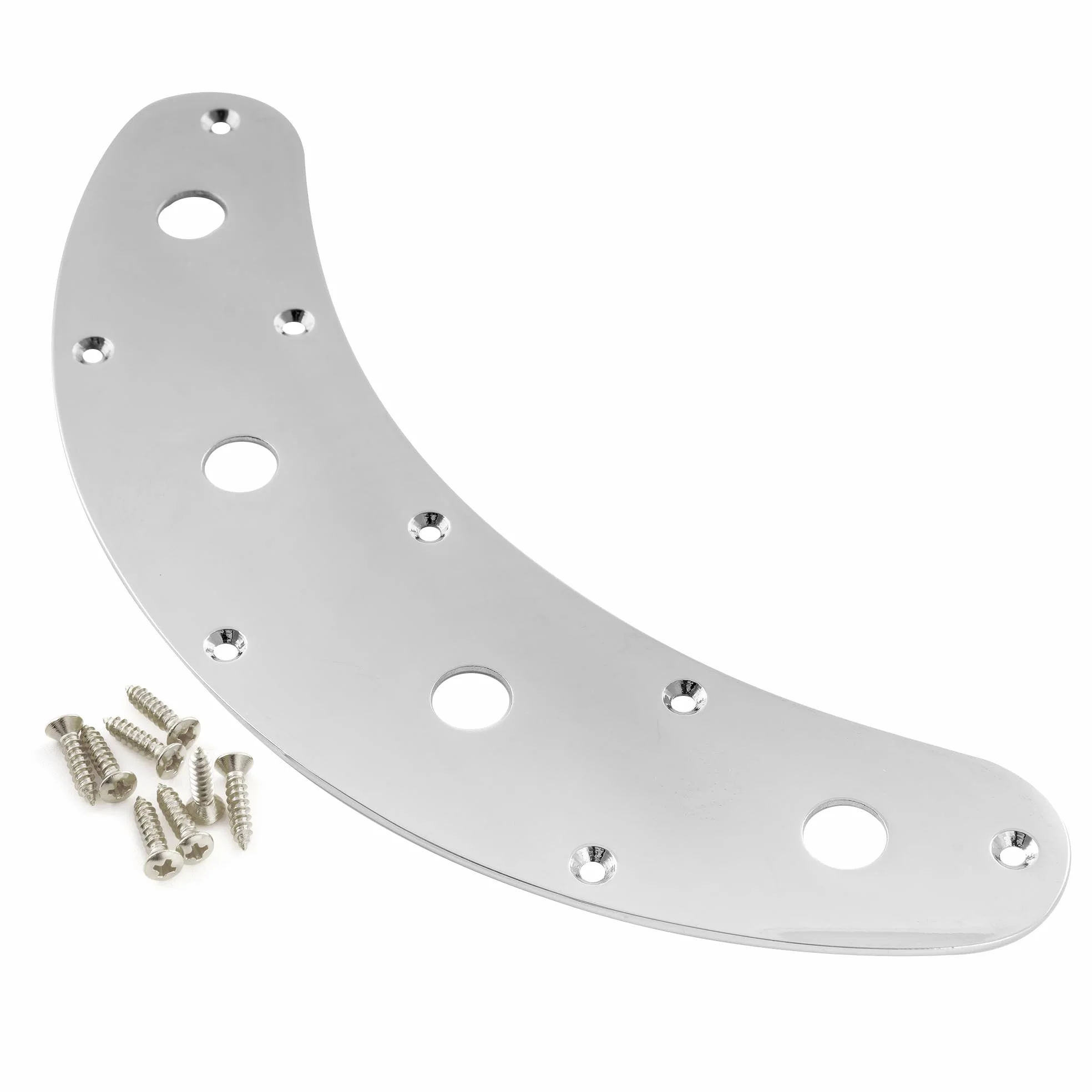 Musiclily Pro 4 Fori Bass Piastra Controlli in Acciaio Control Plate per Basso Elettrico tipo Music Man, Cromato
