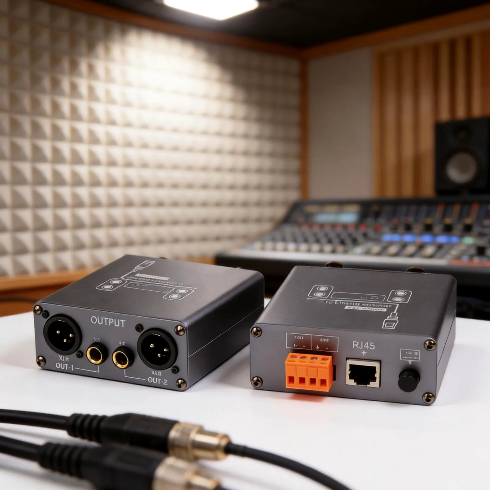 XLR 6,5mm Musica a Ethernet Extender con isolamento acustico per dispositivi professionali RJ45 Cat5 / Cat6 Ethernet Extender Sound Net Elongator